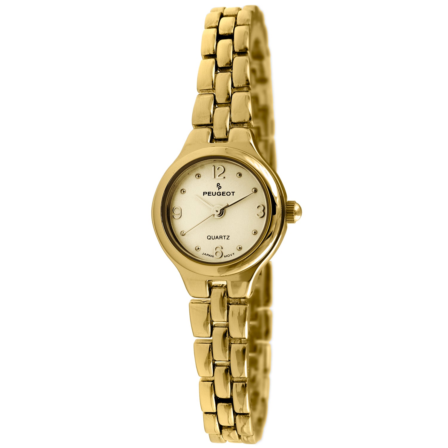 Women's 22mm Gold Dial Round Self-Adjust Link Bracelet Watch