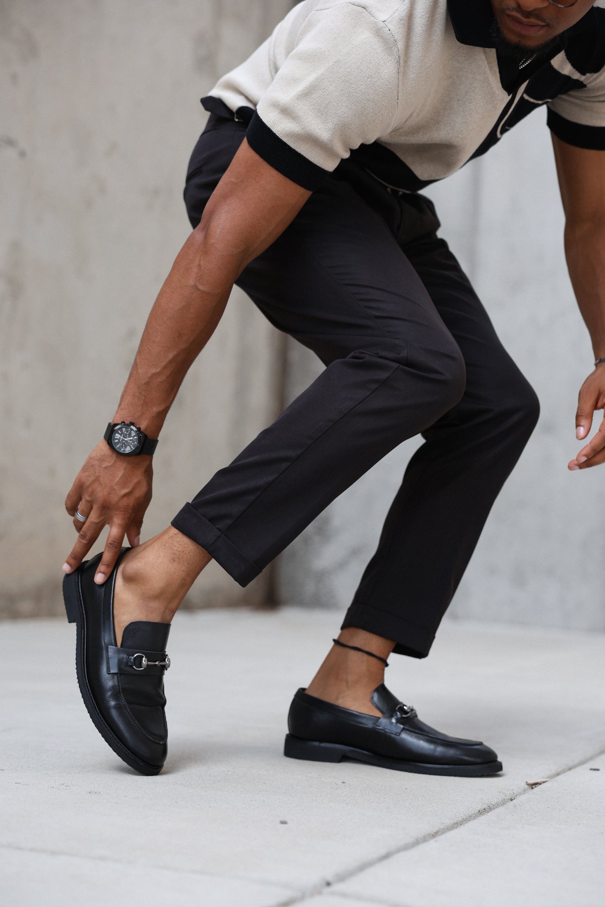 Men's 42mm Black Multi-Function Steel Mesh Watch