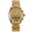 Men's 46mm Gold Circular Day Date Stainless Steel Bracelet Watch
