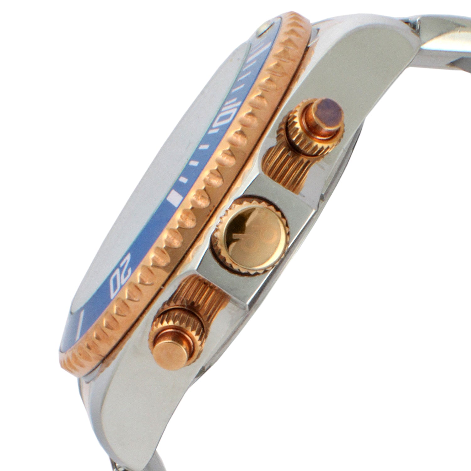 Men's 46mm Two-Tone Circular Day Date Stainless Steel Bracelet Watch