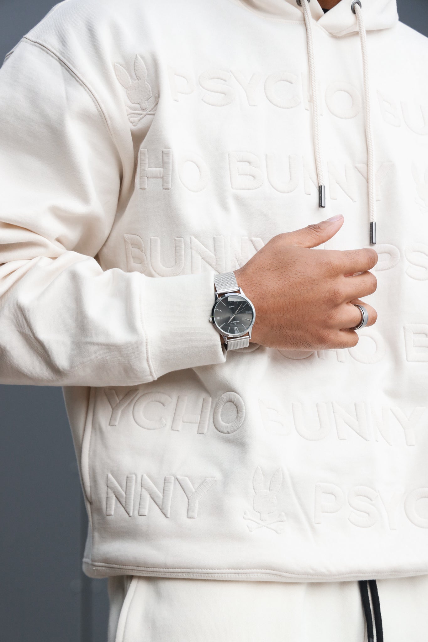 Men's 40mm Grey Dial Slim Case Stainless Steel Mesh Watch