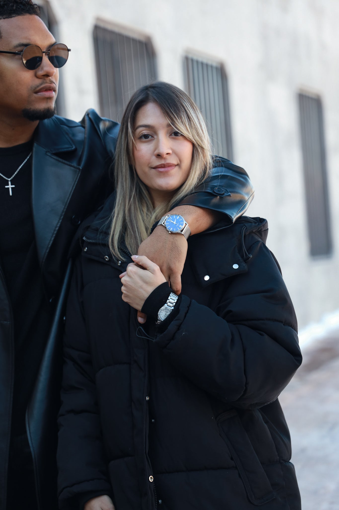 Men's 40mm Blue Dial Slim Case Stainless Steel Mesh Watch