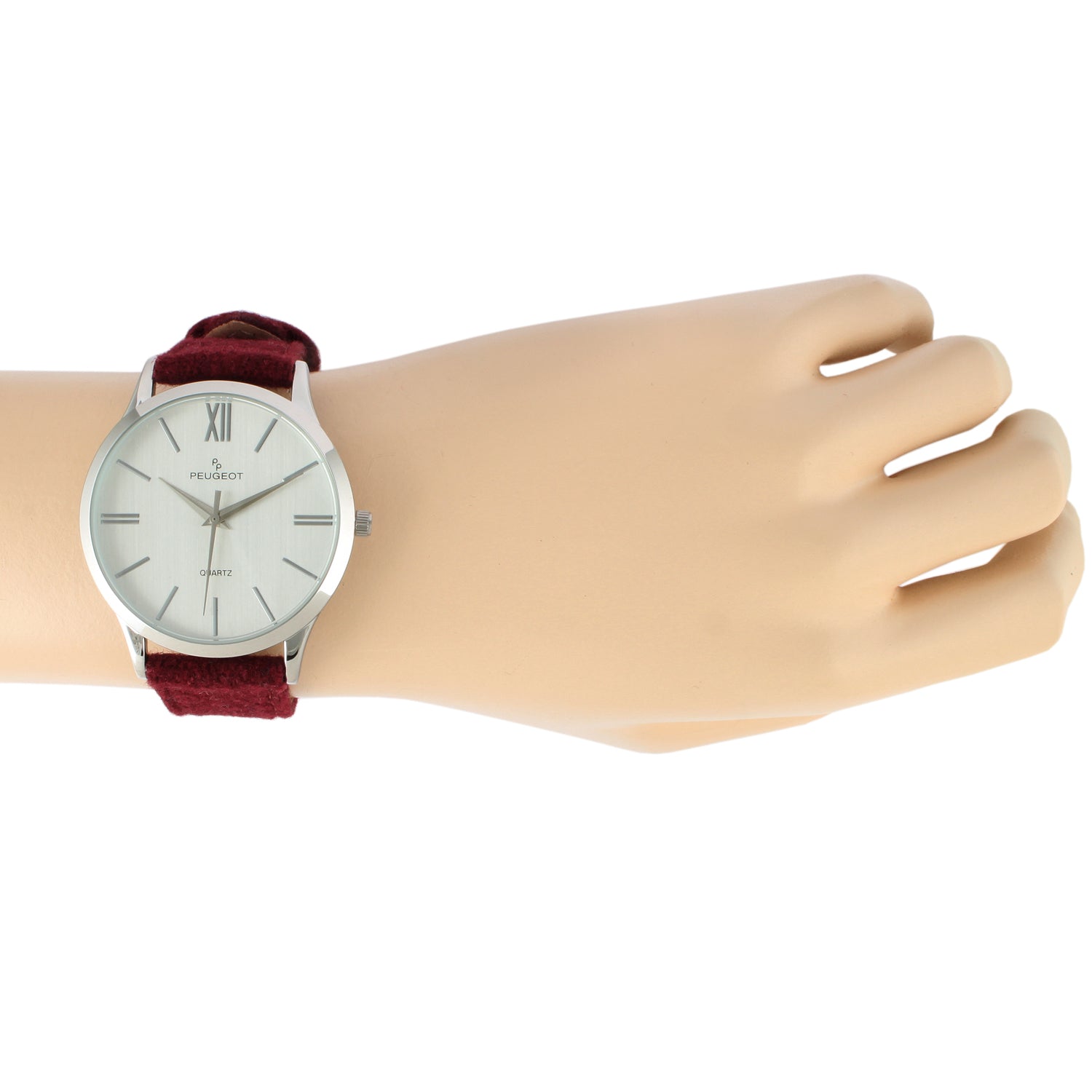 Men's Round 40mm Steel Case with Purple Wool/Leather Strap