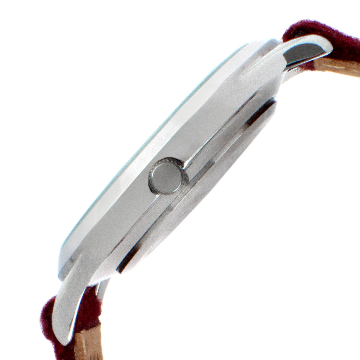 Men's Round 40mm Steel Case with Purple Wool/Leather Strap