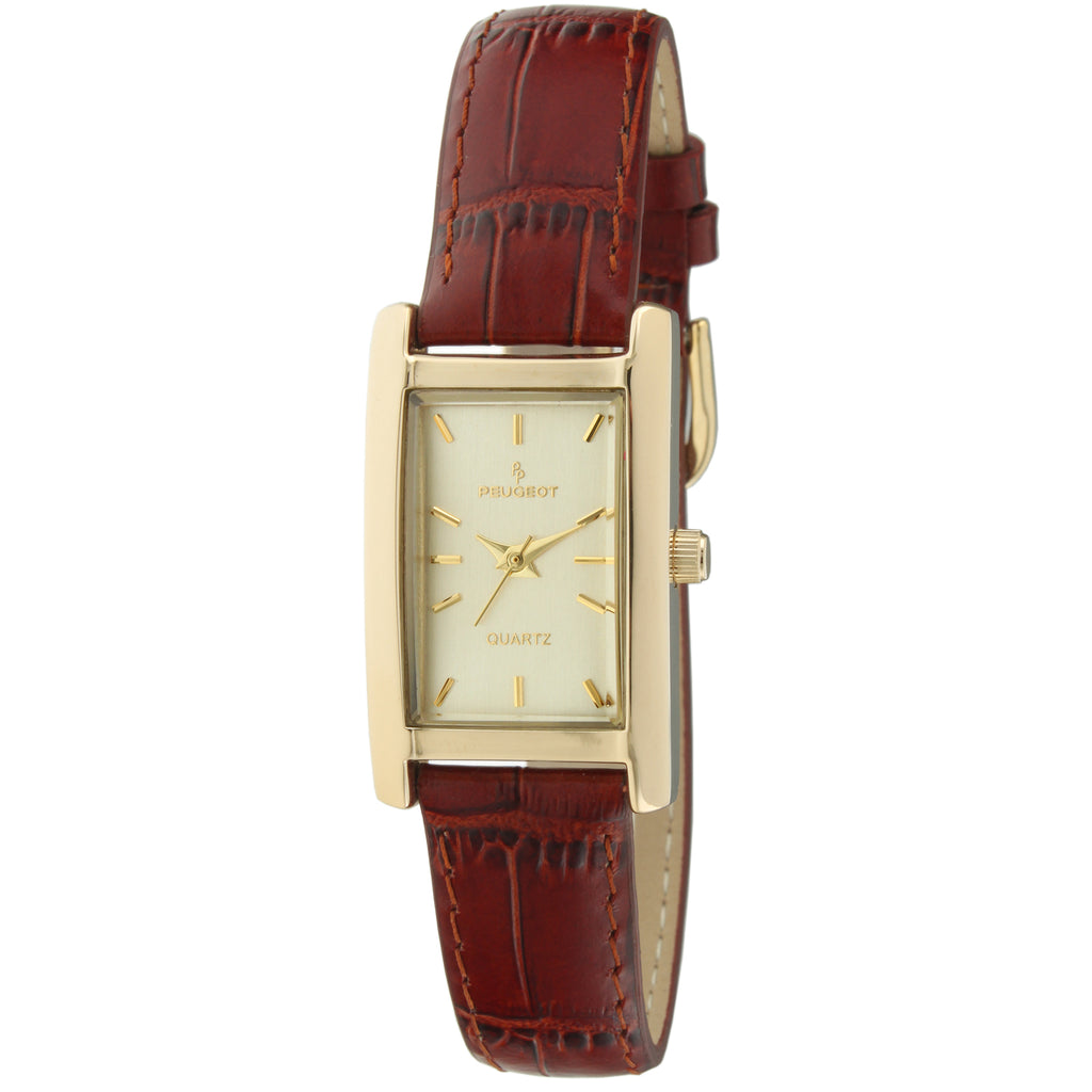 Revue Rare Luxury Ladies Watch Gold-Tone Rectangular Dial Brown Leather Strap Revue Rare Luxury Ladies Watch Gold-Tone Rectangular Dial  main image 4
