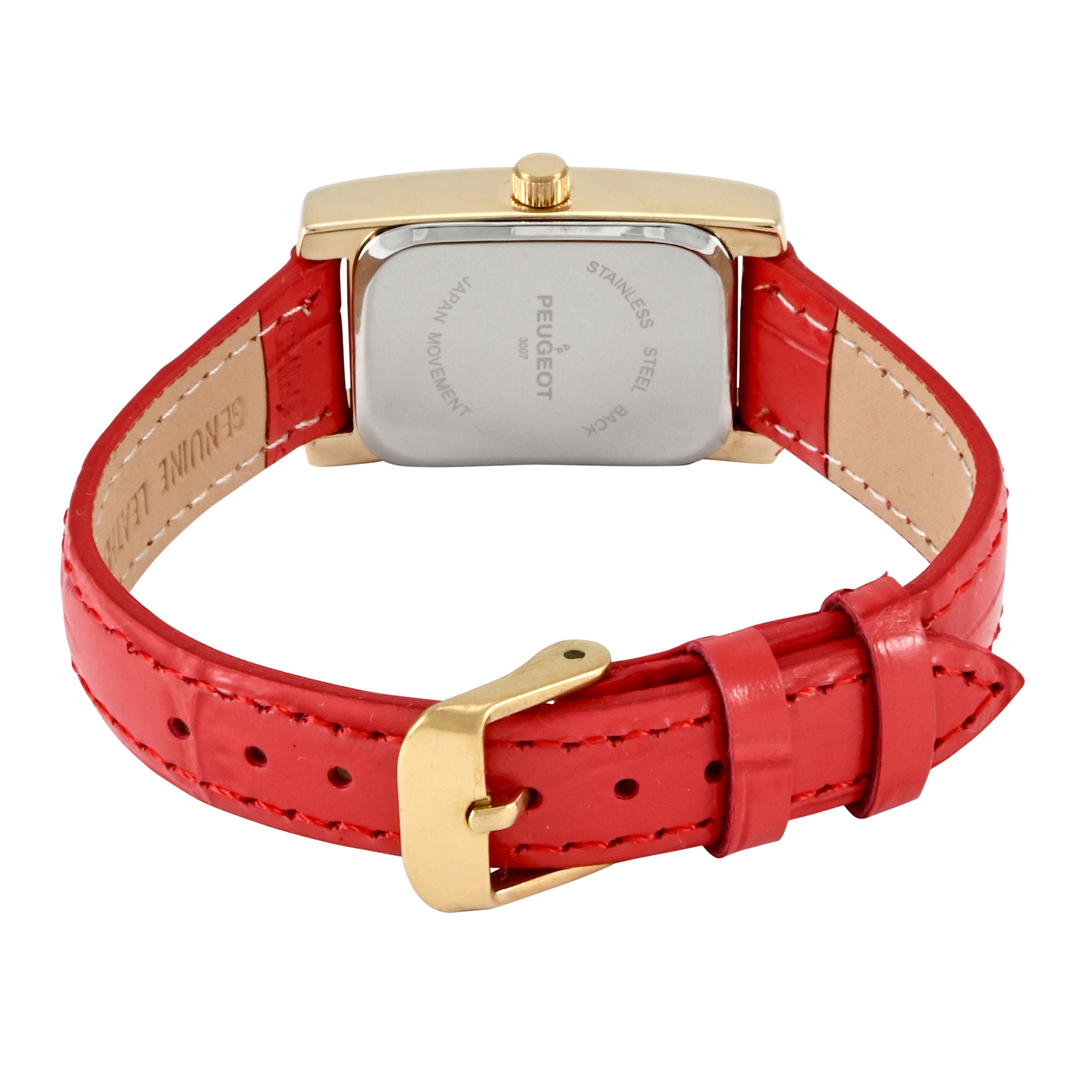 Women's 34x20mm Contour Dress Watch Red Leather Strap