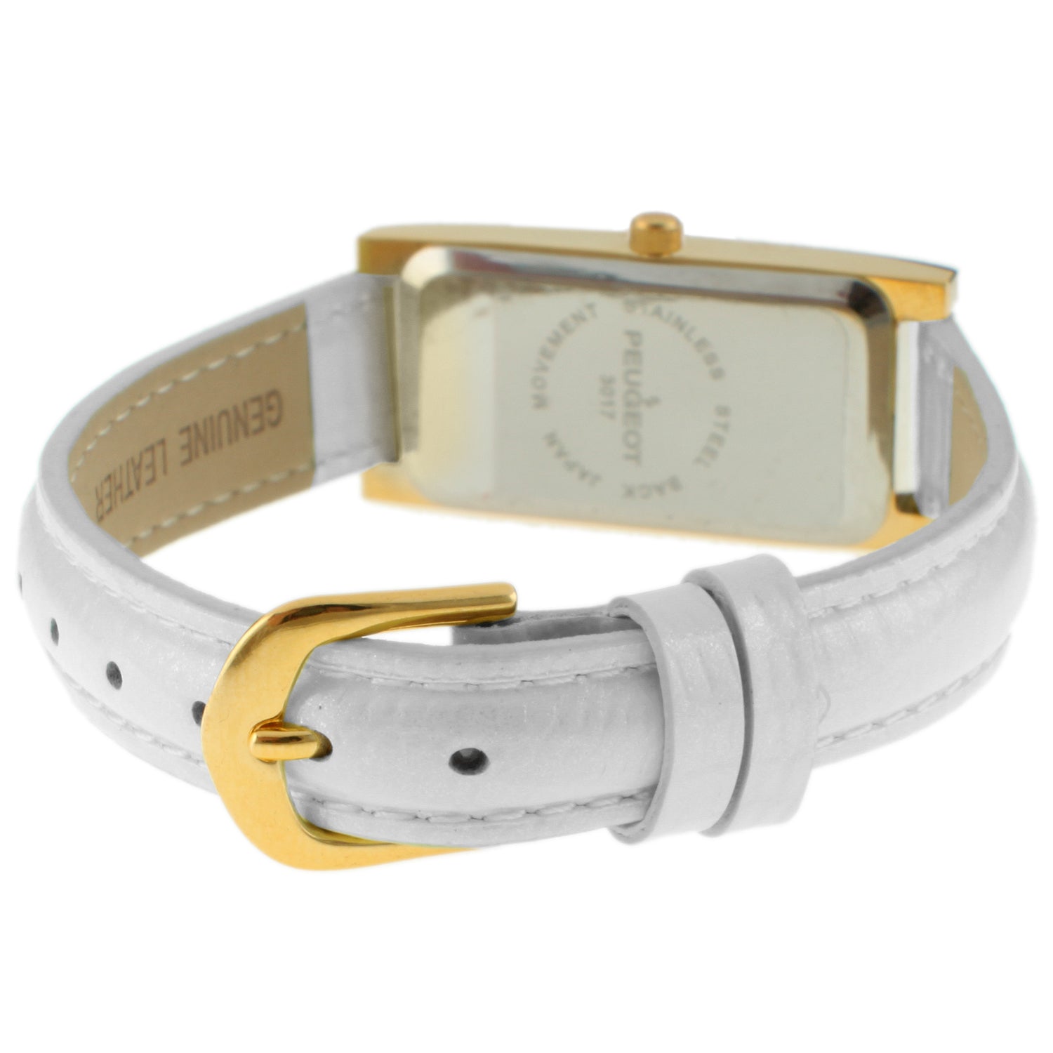 Women 35x18mm Watch Glossy White Leather Strap