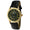 Men's 40mm Vintage Black Dial Sun Moon Black Leather Strap Watch