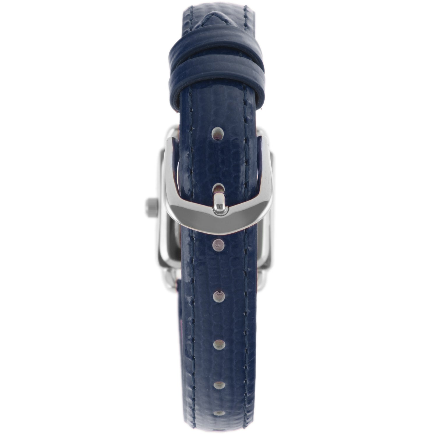 Women's 20mm Square Watch with Glossy Blue Leather Strap