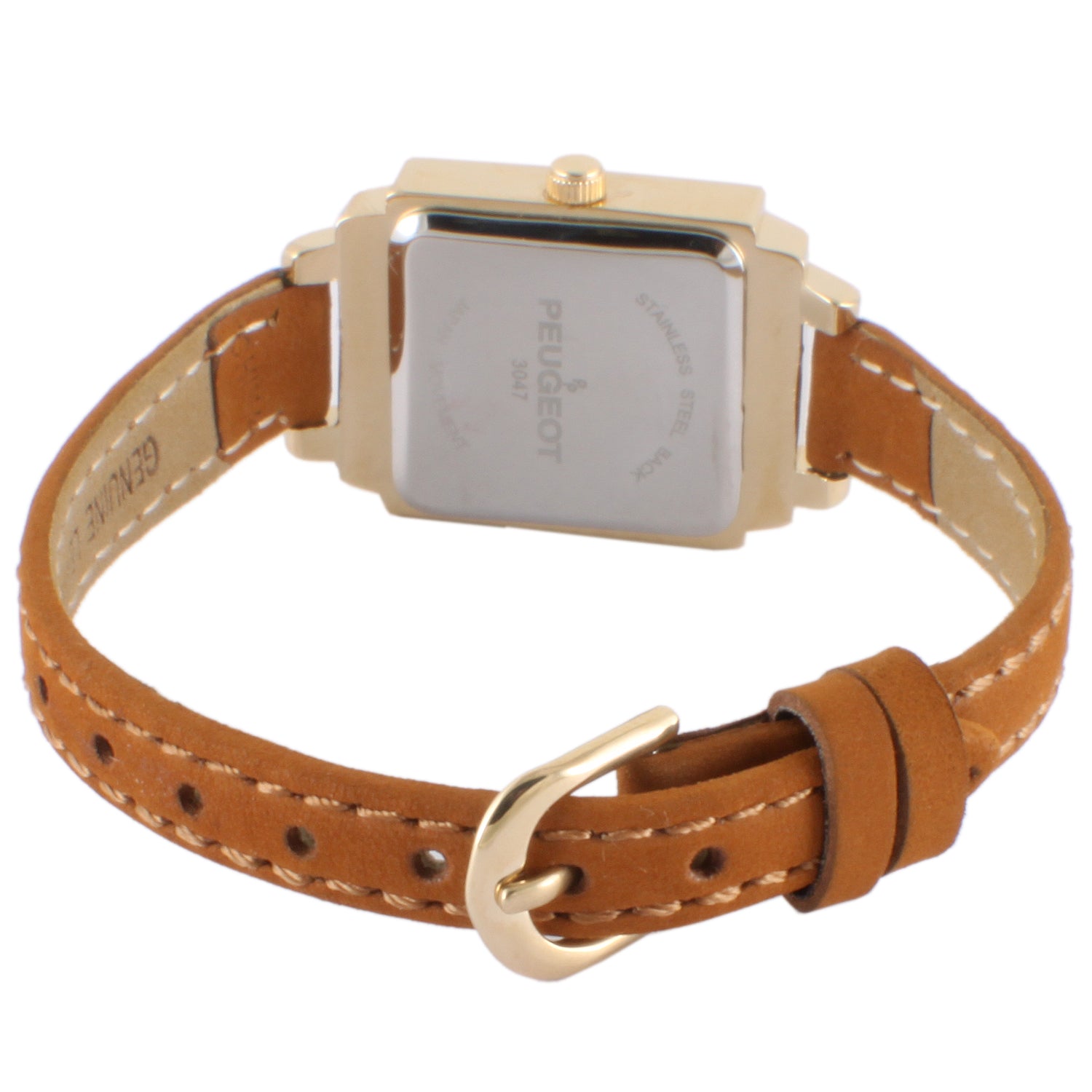 Women's 22mm Crystal Watch Gold Dial & Tan Strap