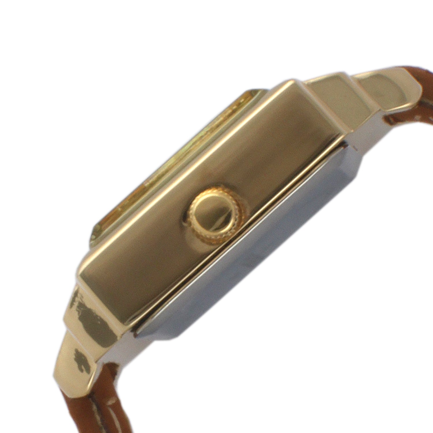 Women's 22mm Crystal Watch Gold Dial & Tan Strap