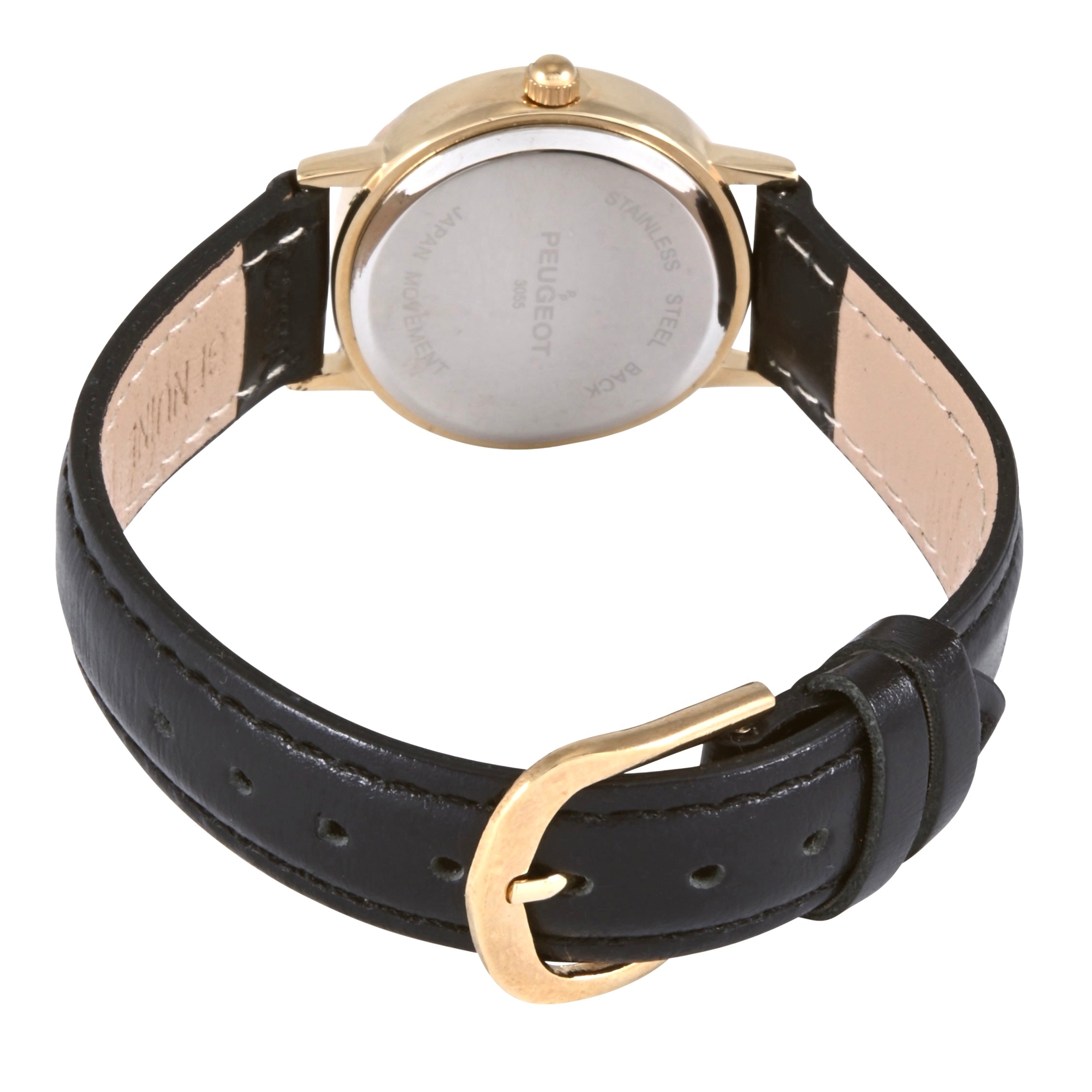 Women's Classic 24mm White Watch with Easy-to-Read Numerals and Black Strap