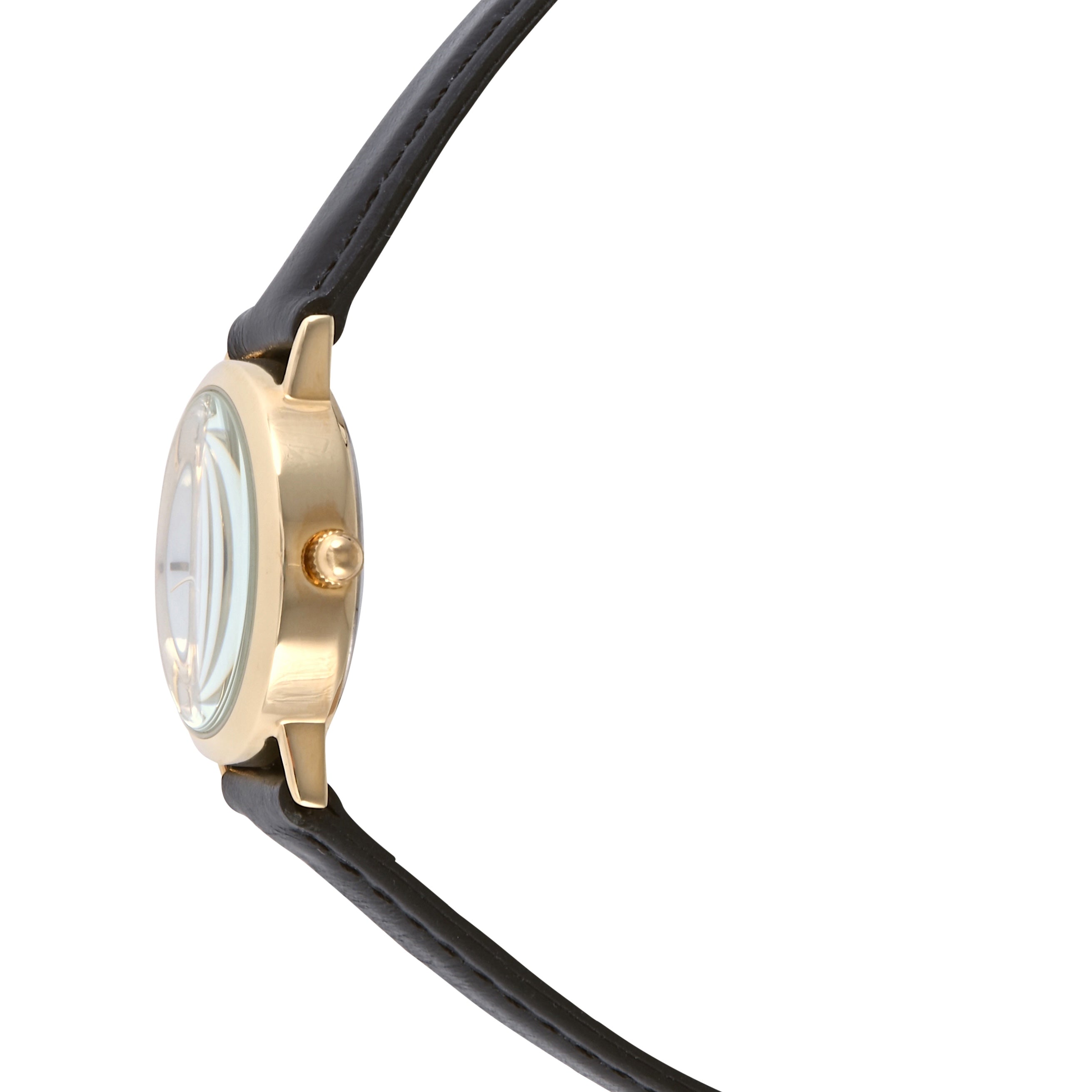 Women's Classic 24mm White Watch with Easy-to-Read Numerals and Black Strap