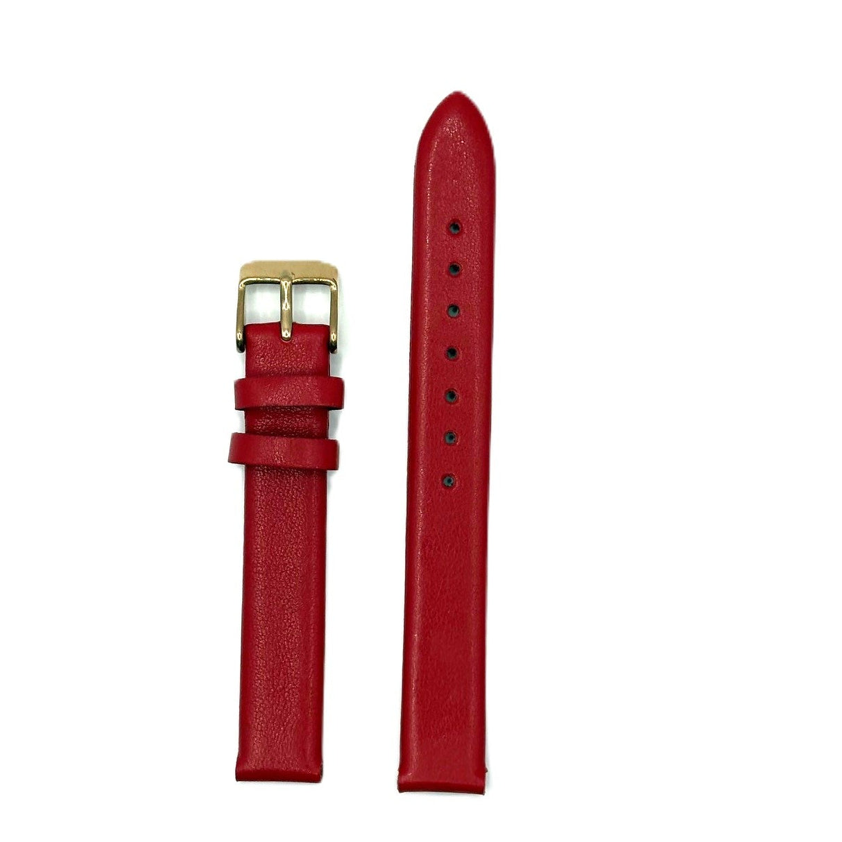 Women's Red Smooth Leather Strap- Rose-Gold Buckle | 14MM