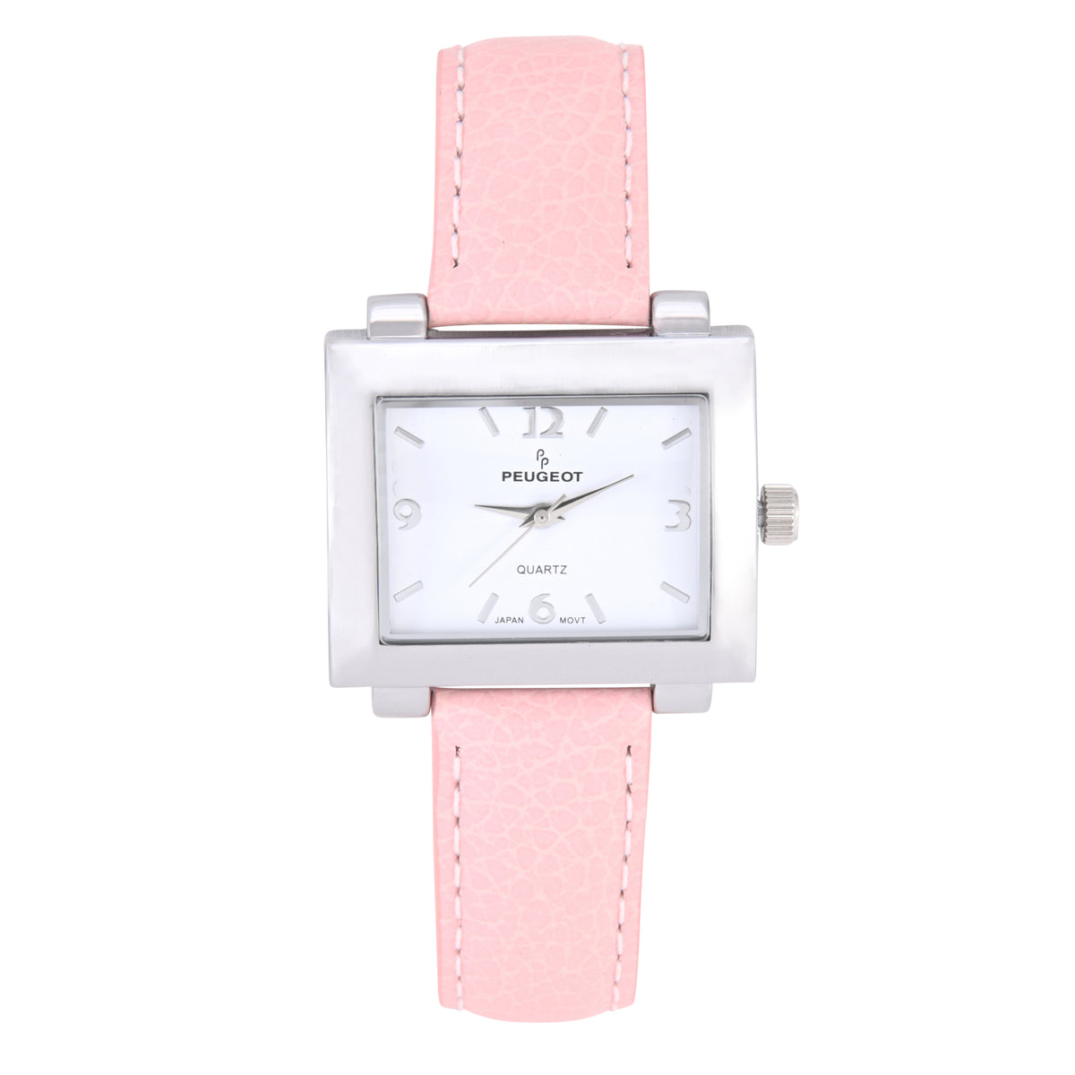 Women's Rectangular 28x35mm Easy Read Watch with Pink Leather Band