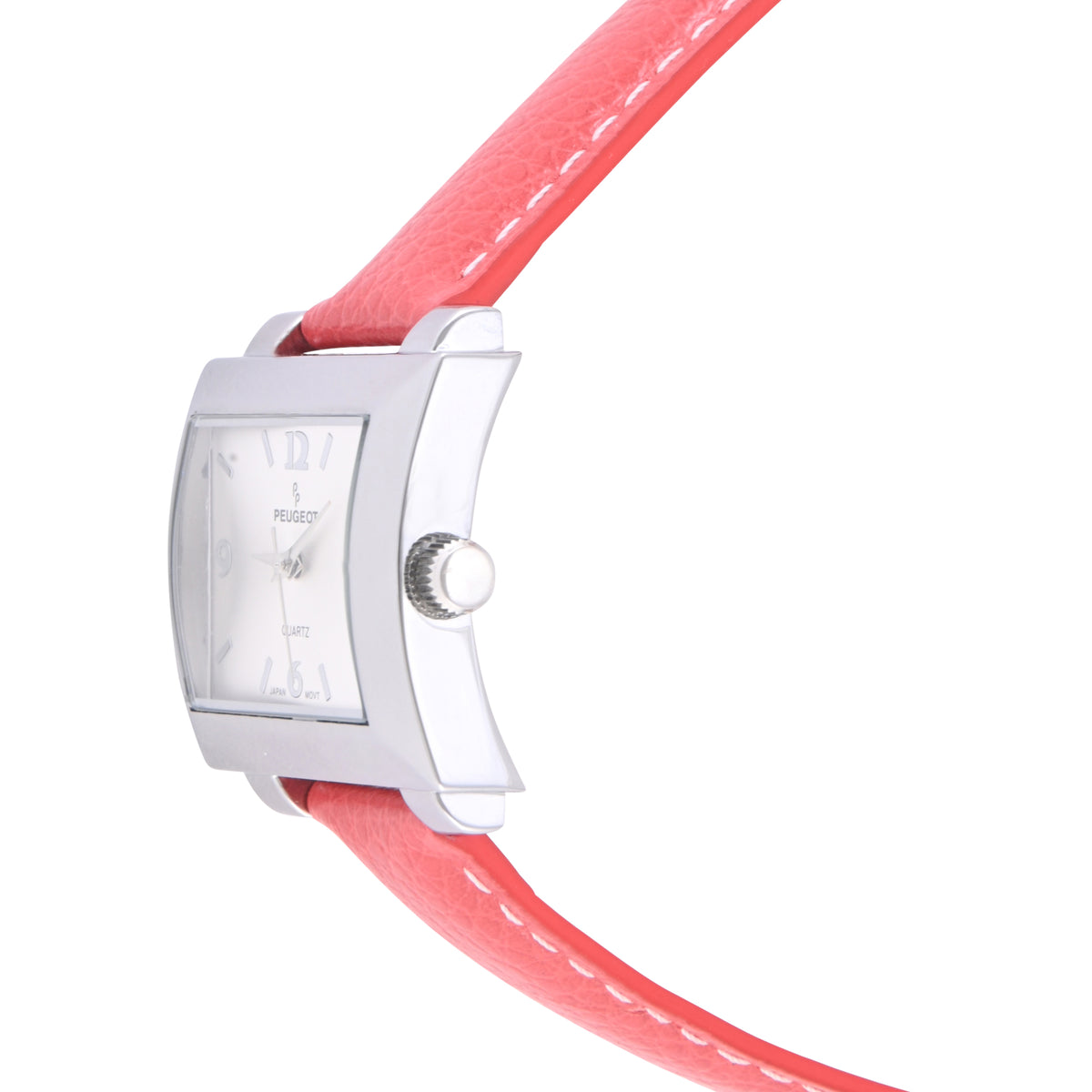 Women's Rectangular 28x35mm Easy Read Watch with Red Leather Band
