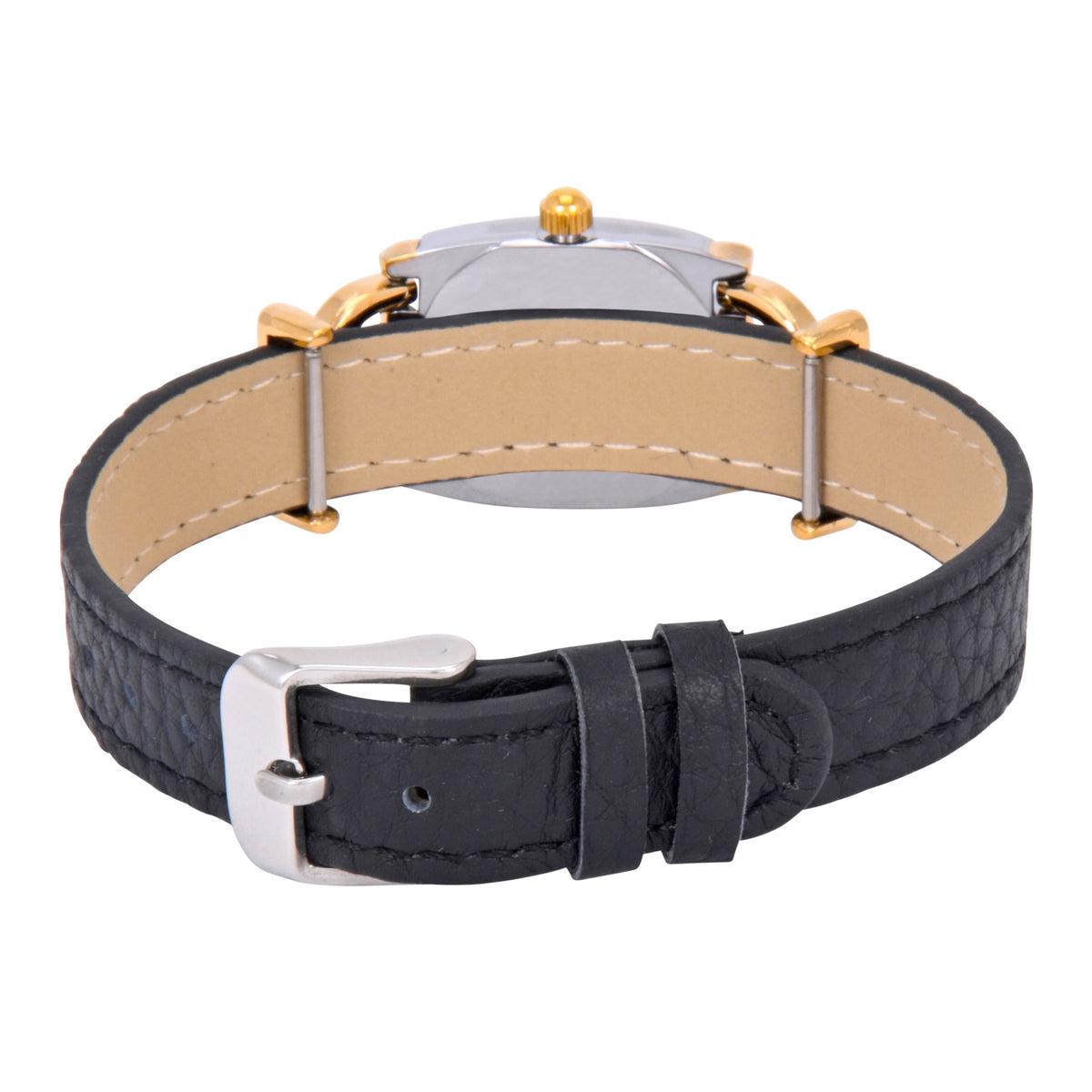Women’s Two-Tone 20MM Horsebit Watch with Slide-Through Black Leather Band