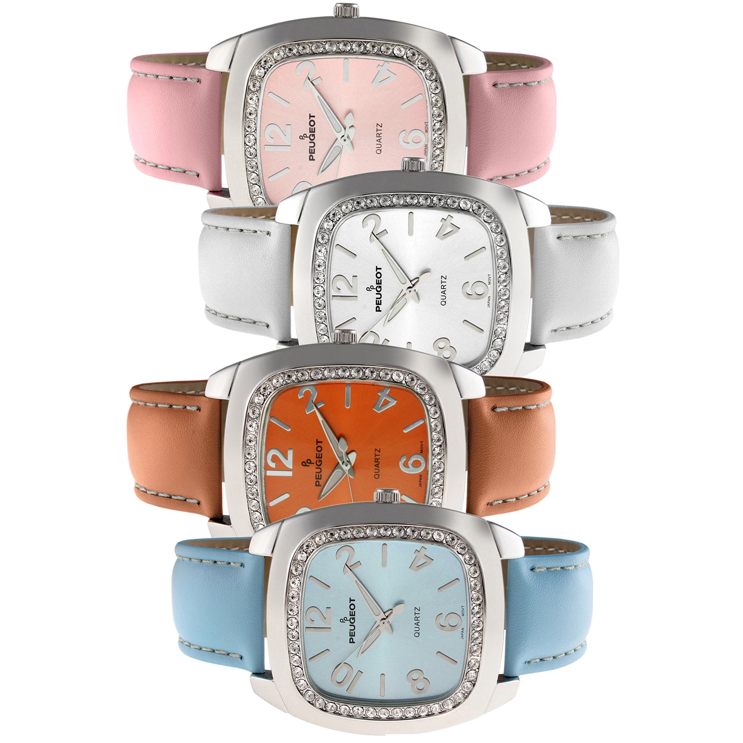 Women's Boyfriend Watch 40mm Crystal Bezel White Leather Strap