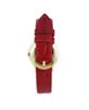 Unisex 34mm Round Novelty Santa Claus Watch with Red Leather Strap