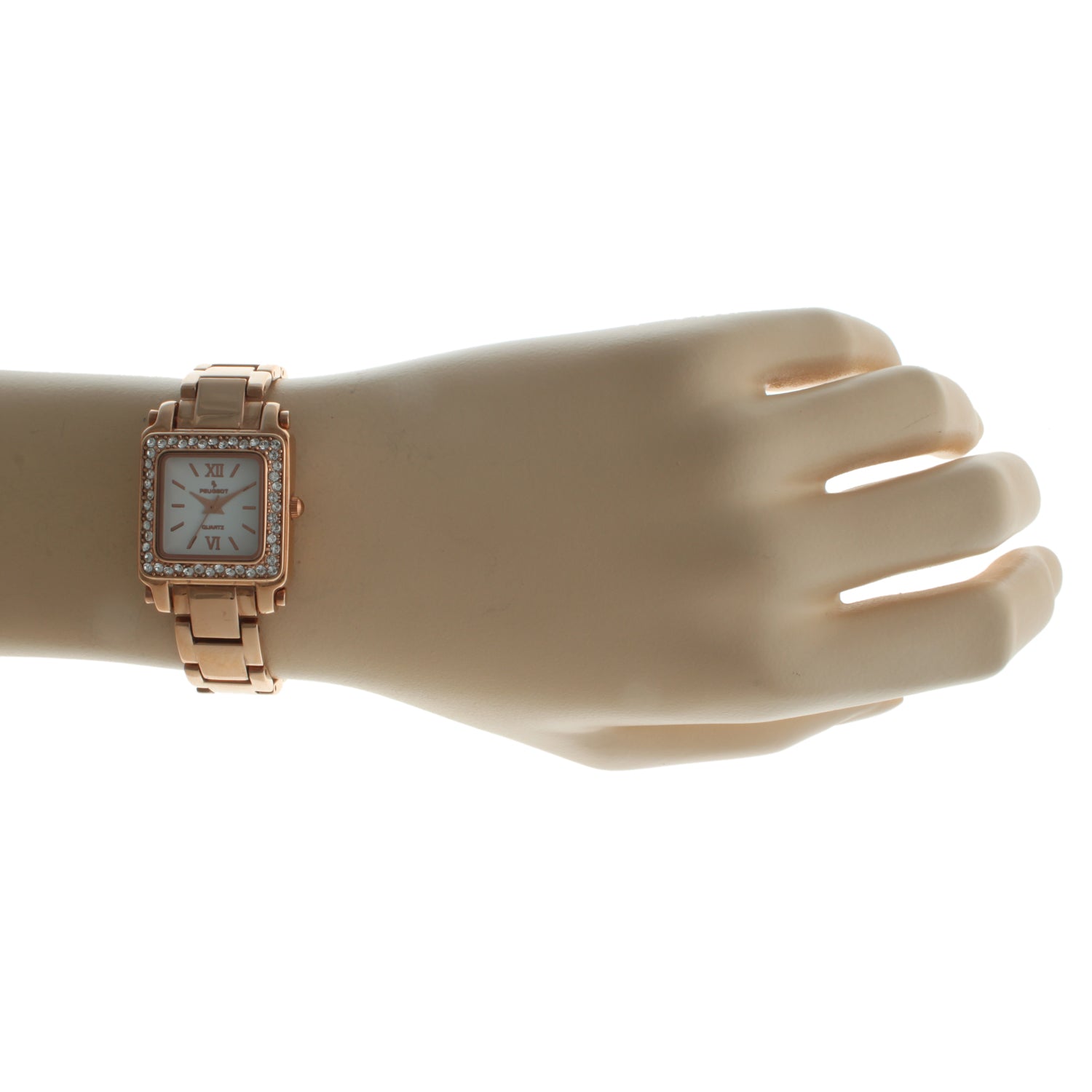 Women's Rose Gold Tank Shape Bracelet Watch - Swarovski Crystal Bezel