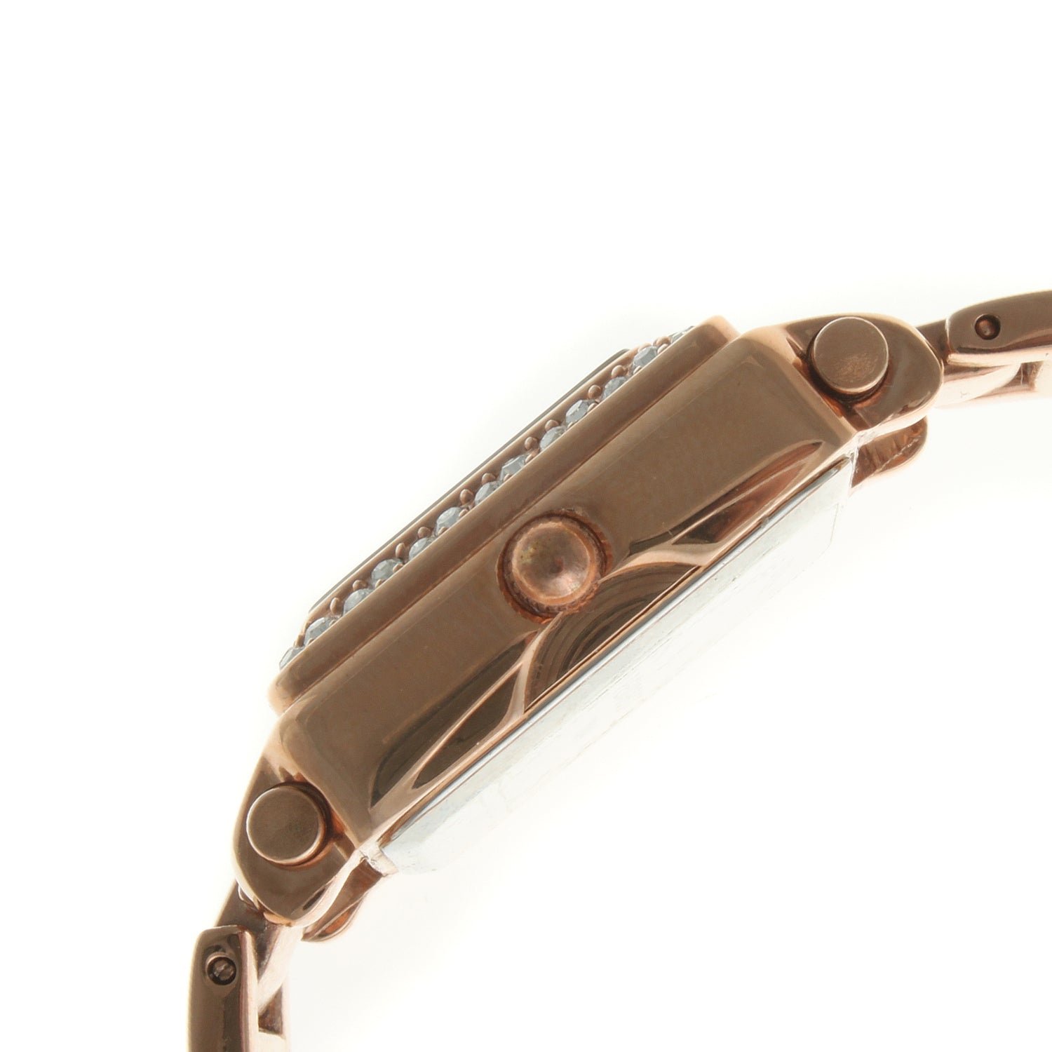 Women's Rose Gold Tank Shape Bracelet Watch - Swarovski Crystal Bezel