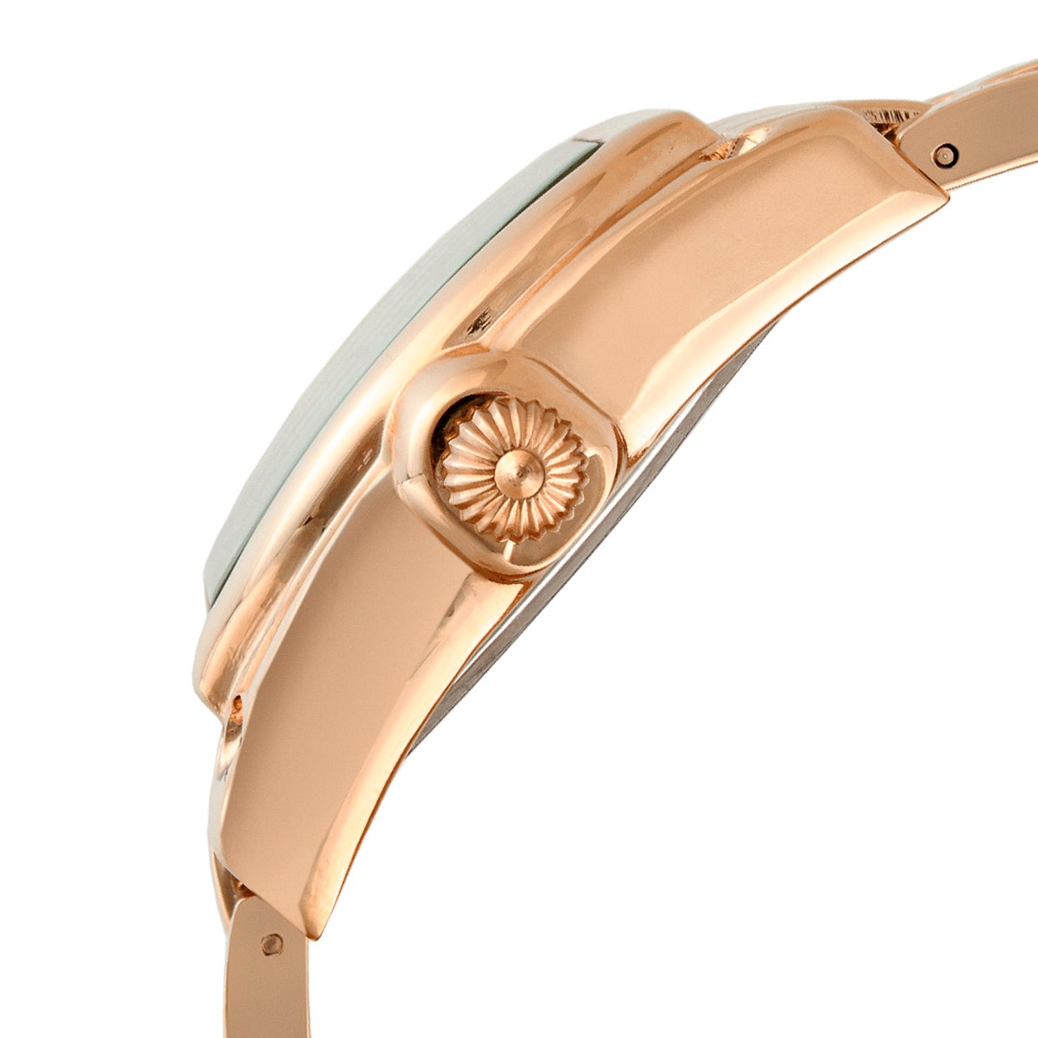 Women's Rose Gold Status Bracelet Watch 36x33mm Barrel Shape Roman Dial