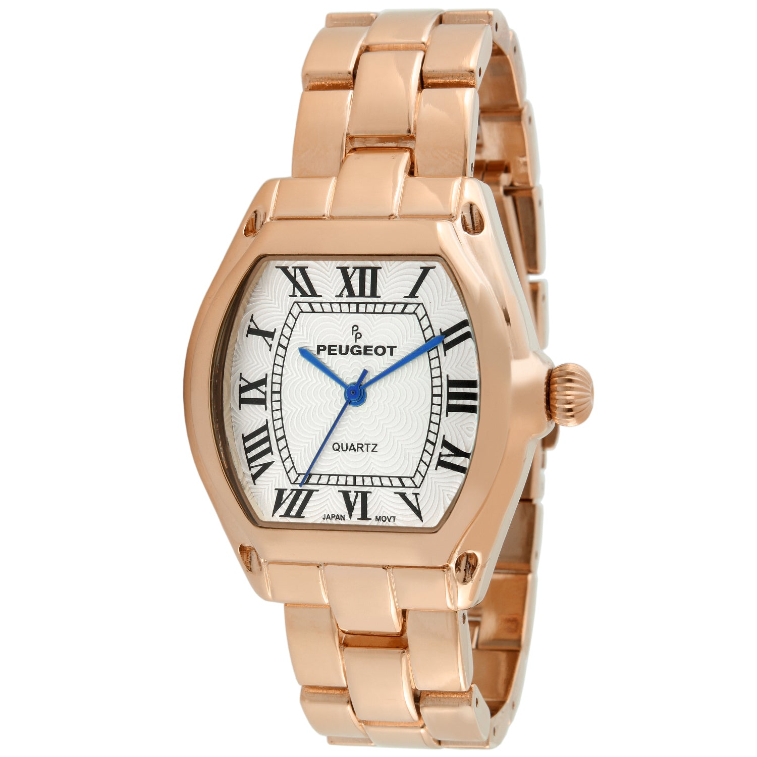 Women's Rose Gold Status Bracelet Watch 36x33mm Barrel Shape Roman Dial