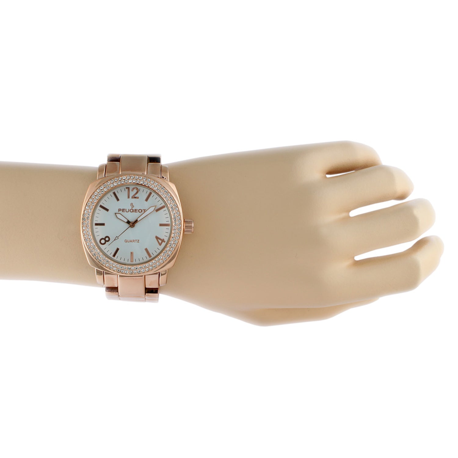 Women's 40mm Rose Gold Boyfriend Bracelet Watch with Crystal Bezel