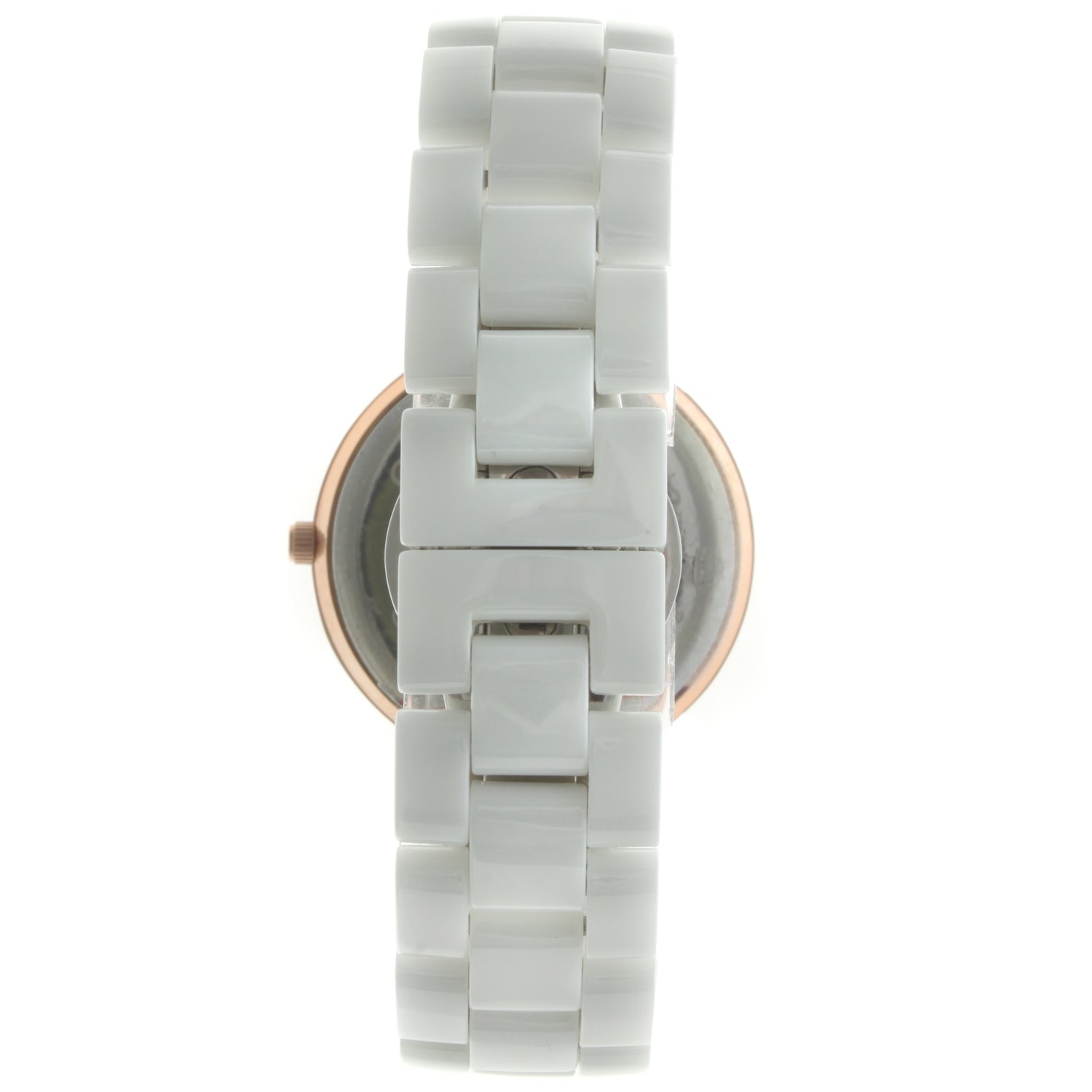 Women's White Ceramic Watch 34mm Crystal Bezel