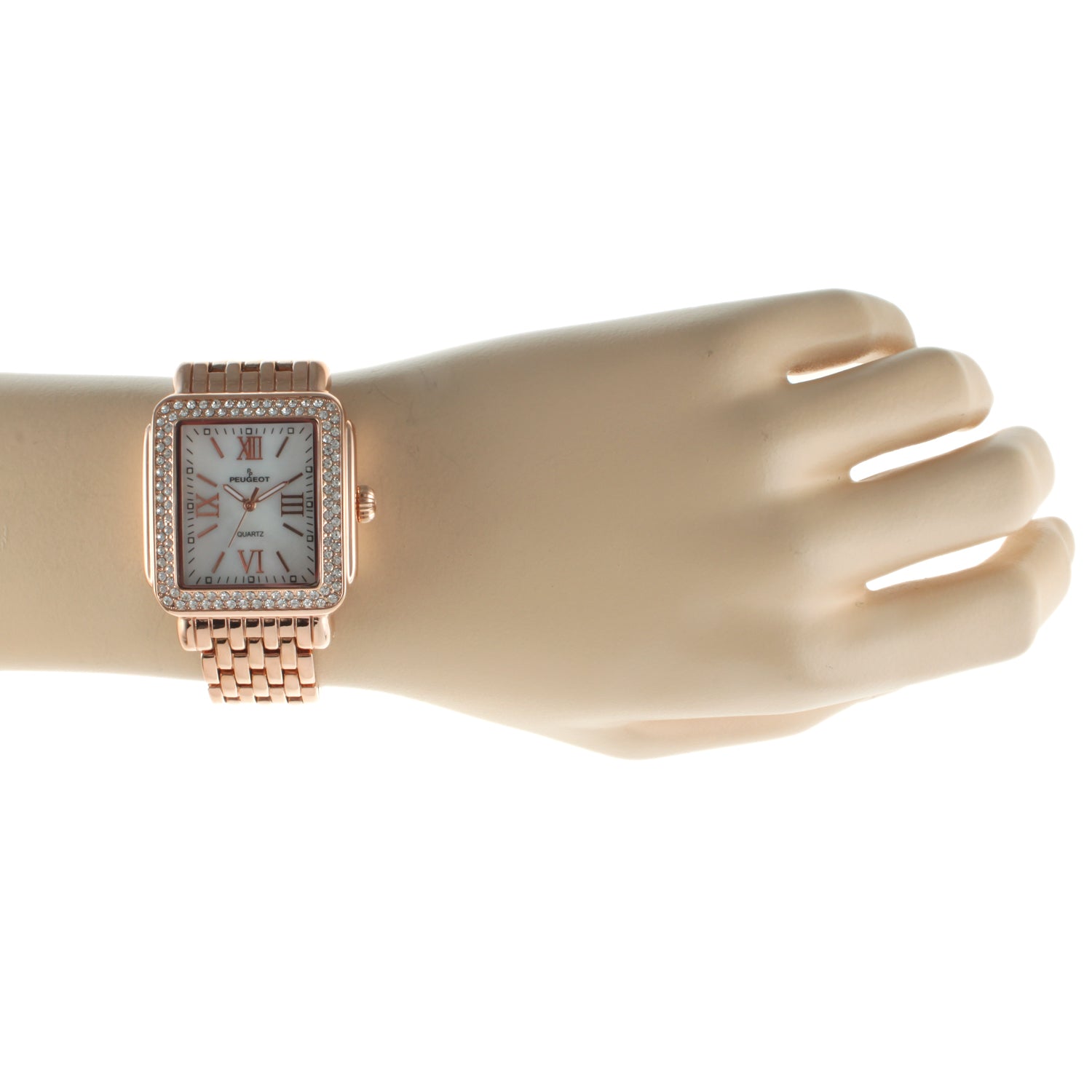 Women's 36X30mm Rose Gold Tank Bracelet Watch Panther Link Bracelet