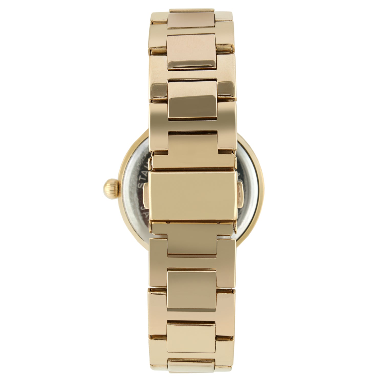 Women 38mm Gold Plated Bracelet Watch With Crystal Bezel