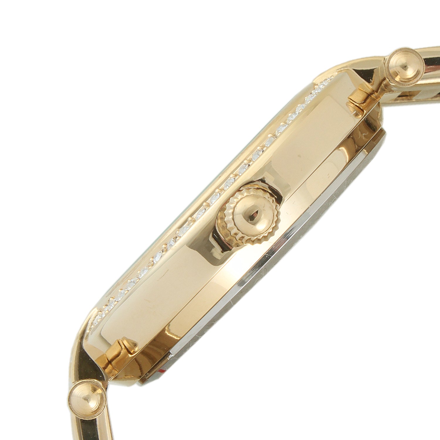 Women 38mm Gold Plated Bracelet Watch With Crystal Bezel