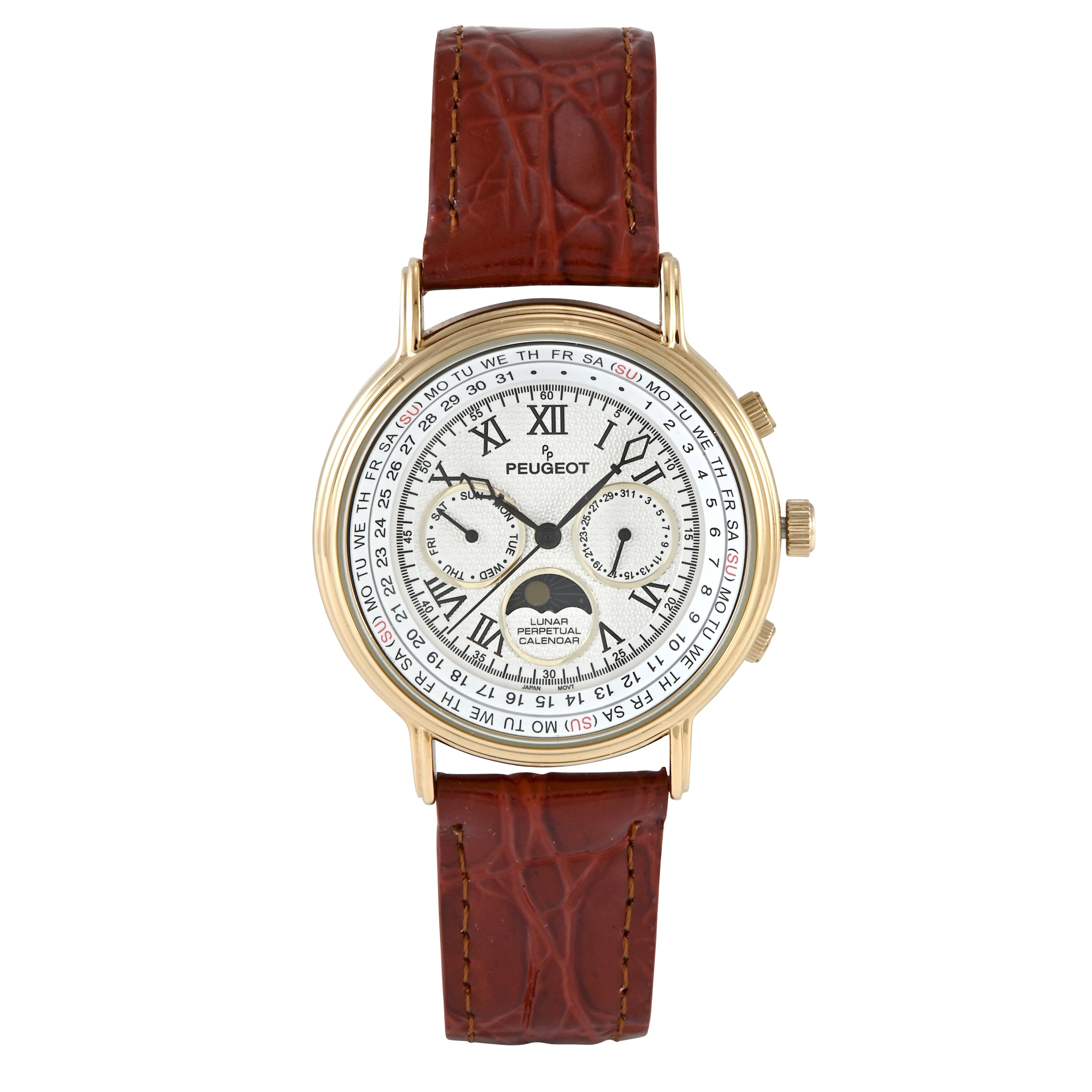 Men's Vintage Multi-Function Moon Phase Watch with Perpetual Calendar