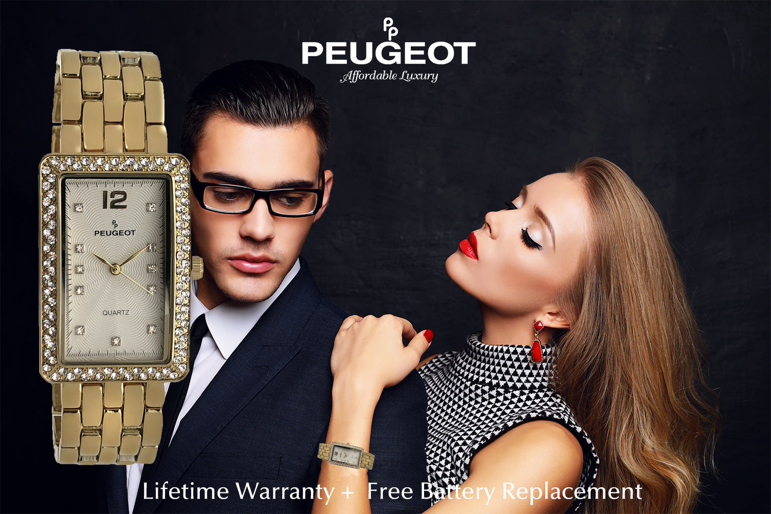 Women's 40x25mm Gold Bracelet Watch with Crystal Bezel