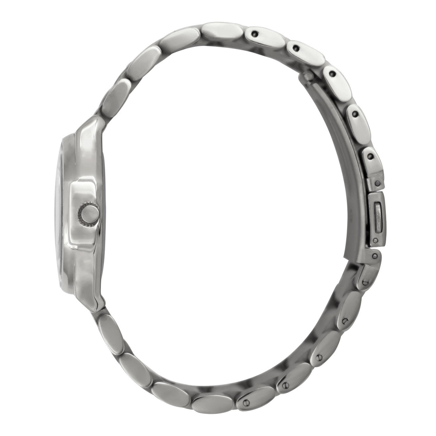 Women's 32mm Hex Shape Silver Bracelet Watch