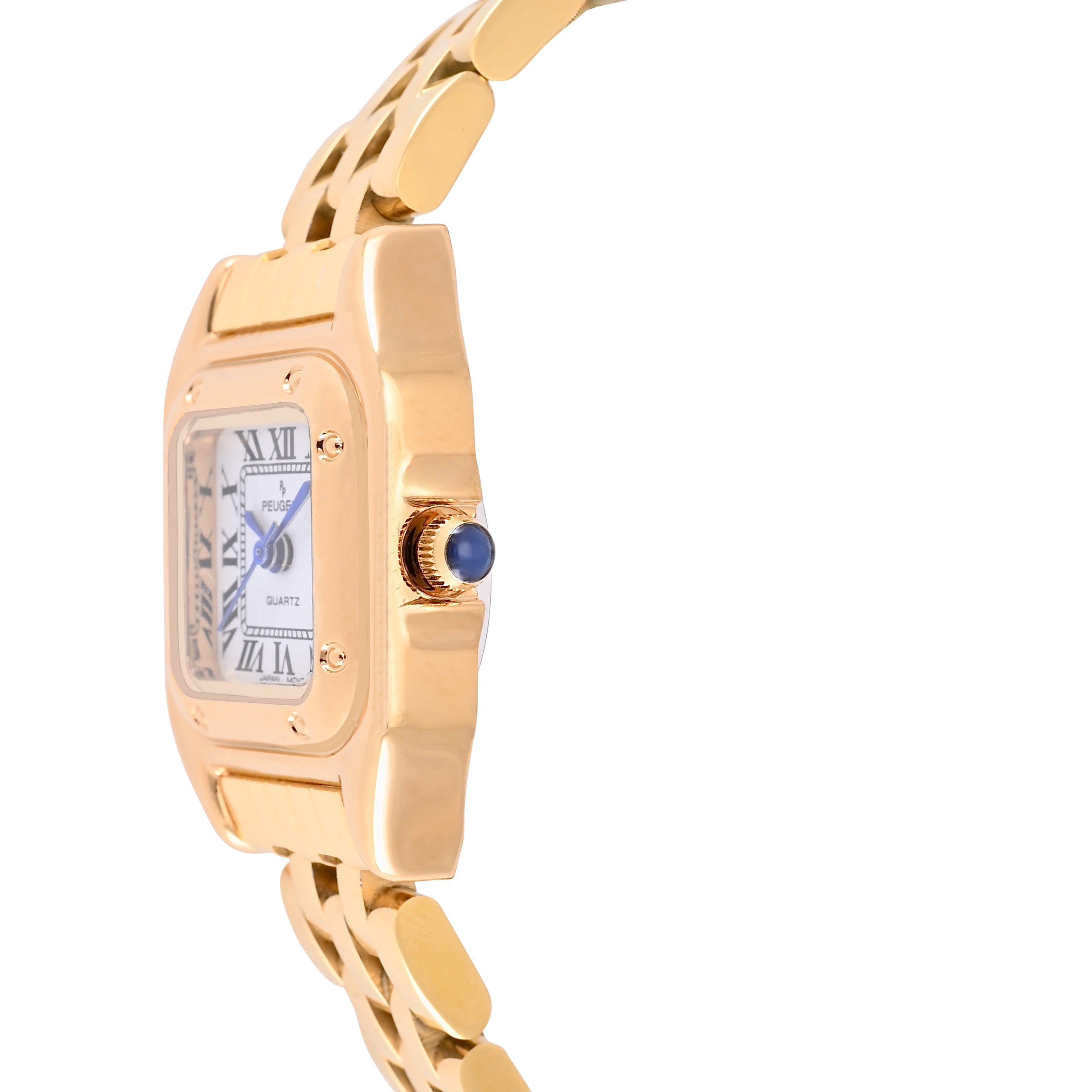 Womens 20x22mm Gold-Tone Panther Link Bracelet Watch