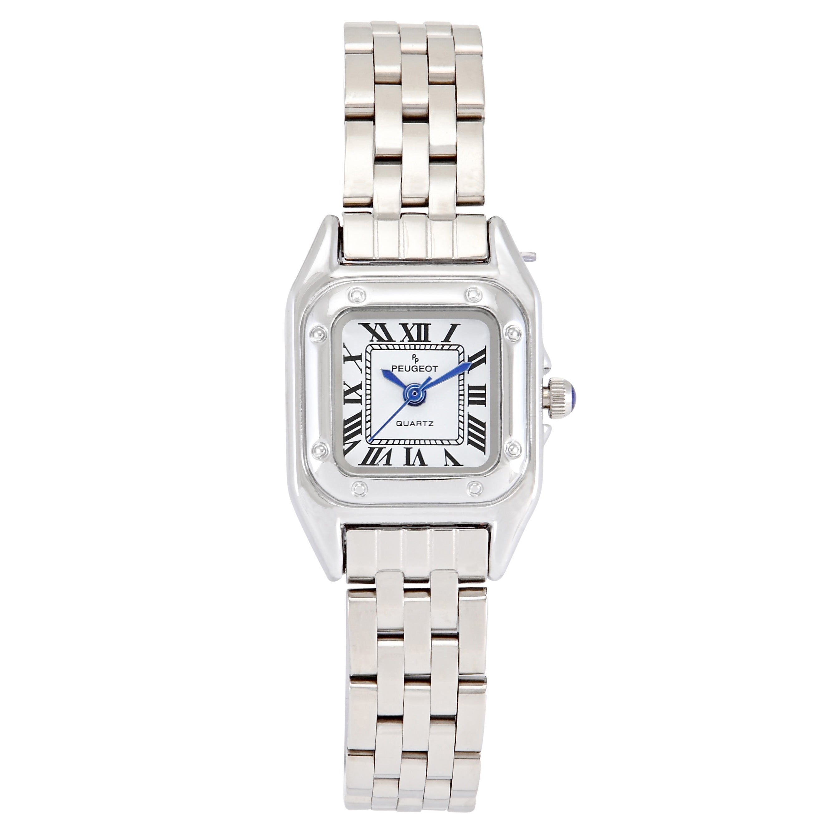 Womens 20x22mm Silver-Tone Panther Link Bracelet Watch