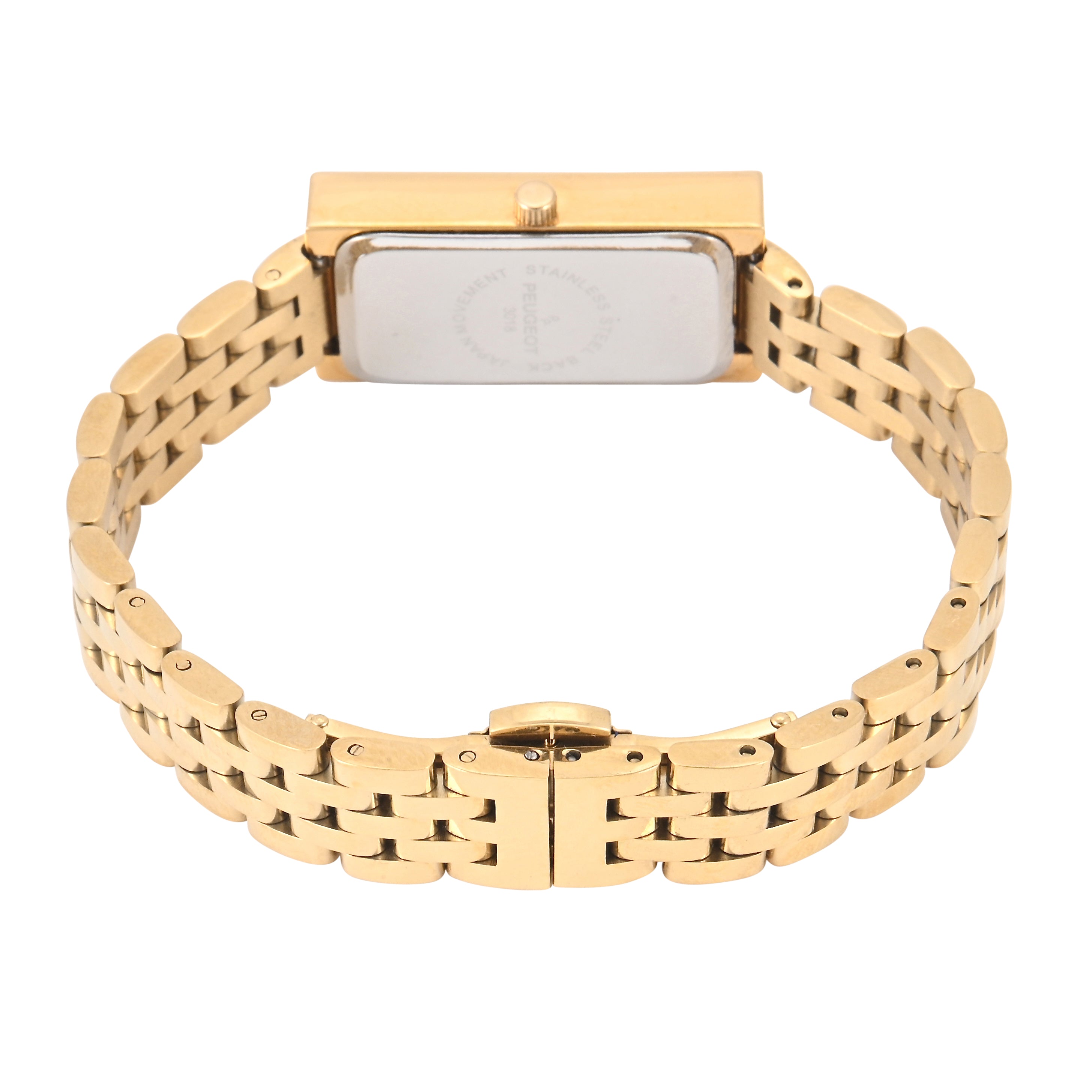Women's 35x20mm White Crystal Bezel Watch with Stainless Steel Bracelet