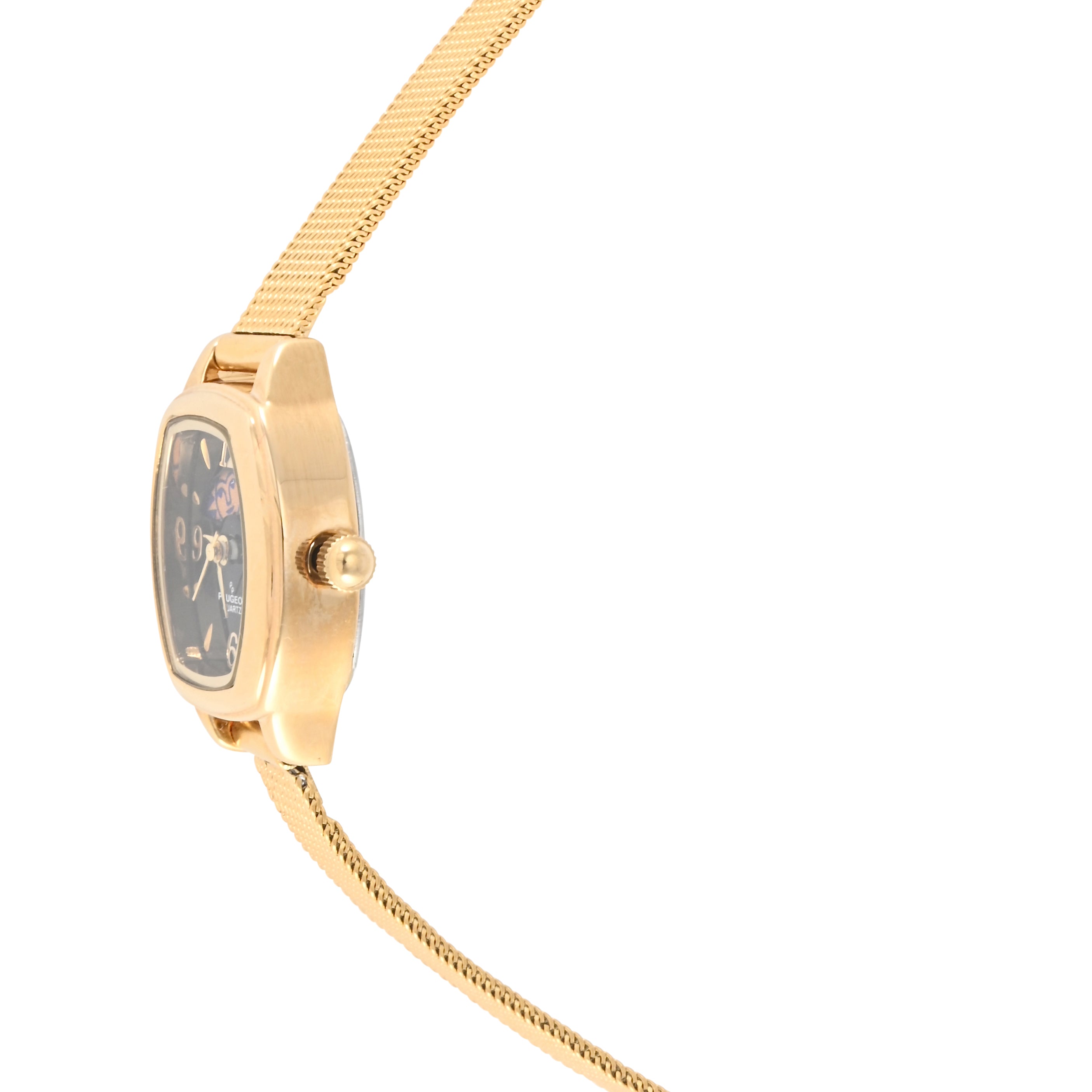 Women's Black Dial Moon phase Watch 30x20mm Mesh Bracelet