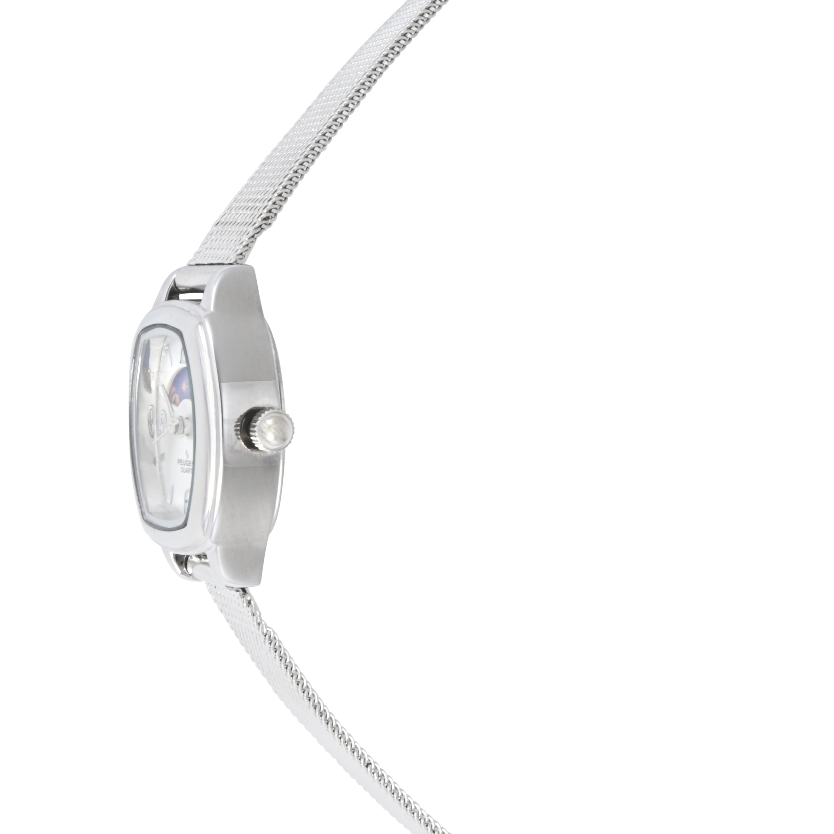 Women's Silver Dial Moon phase Watch 30x20mm Mesh Bracelet