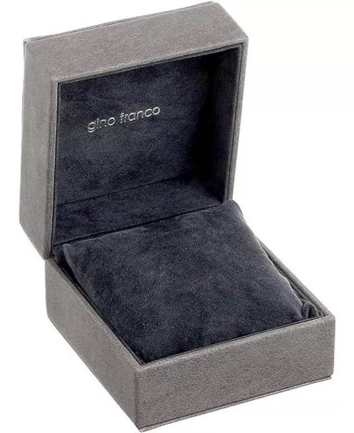 Gino Franco Mens White Dial Mirano Round Chronograph Black Ion-Plated Watch