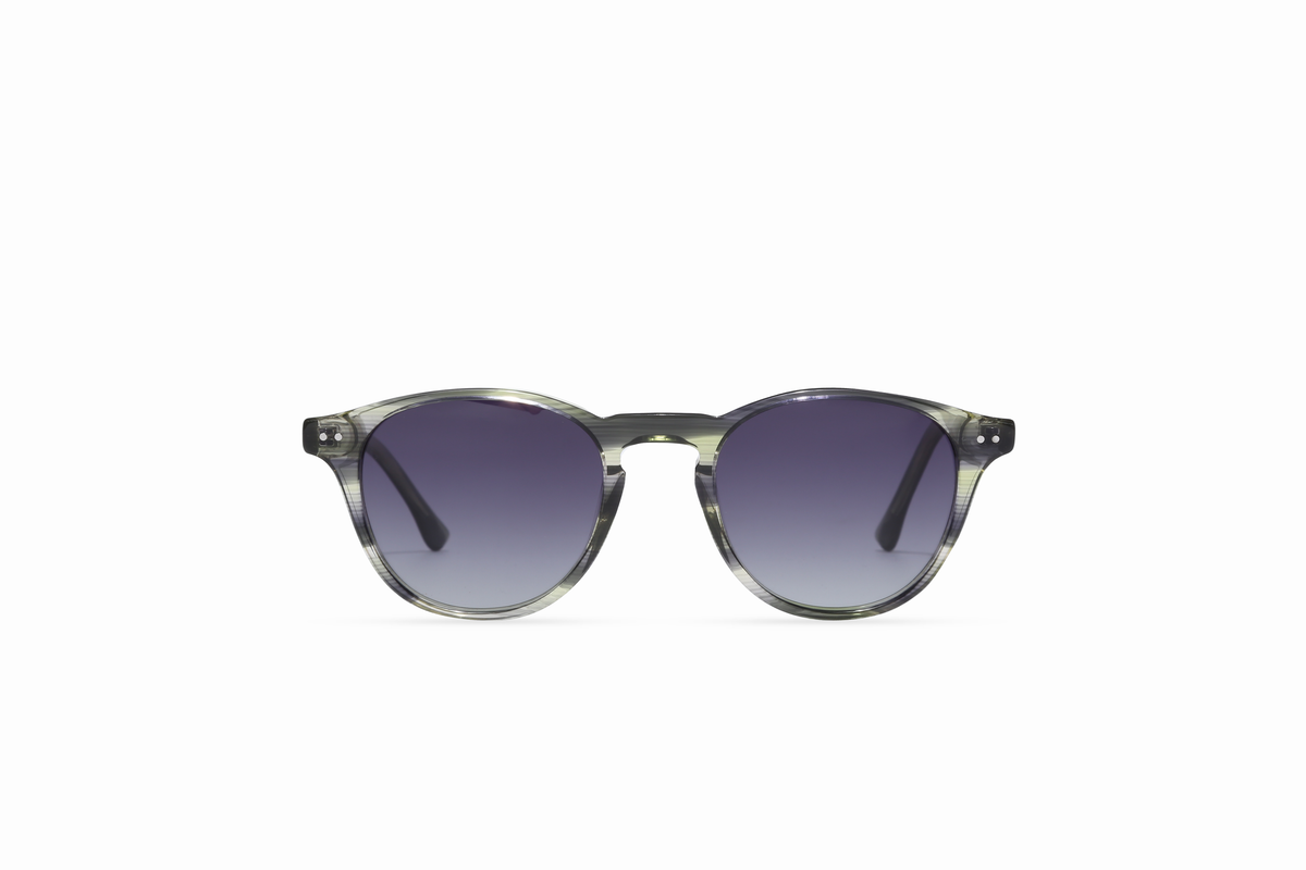 Unisex Corvina Round Handcrafted Acetate Sunglasses – Polarized UV400 Lens – Green/Gray