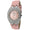 Women's 37mm Pink Watch with Crystal Bezel Leather Band