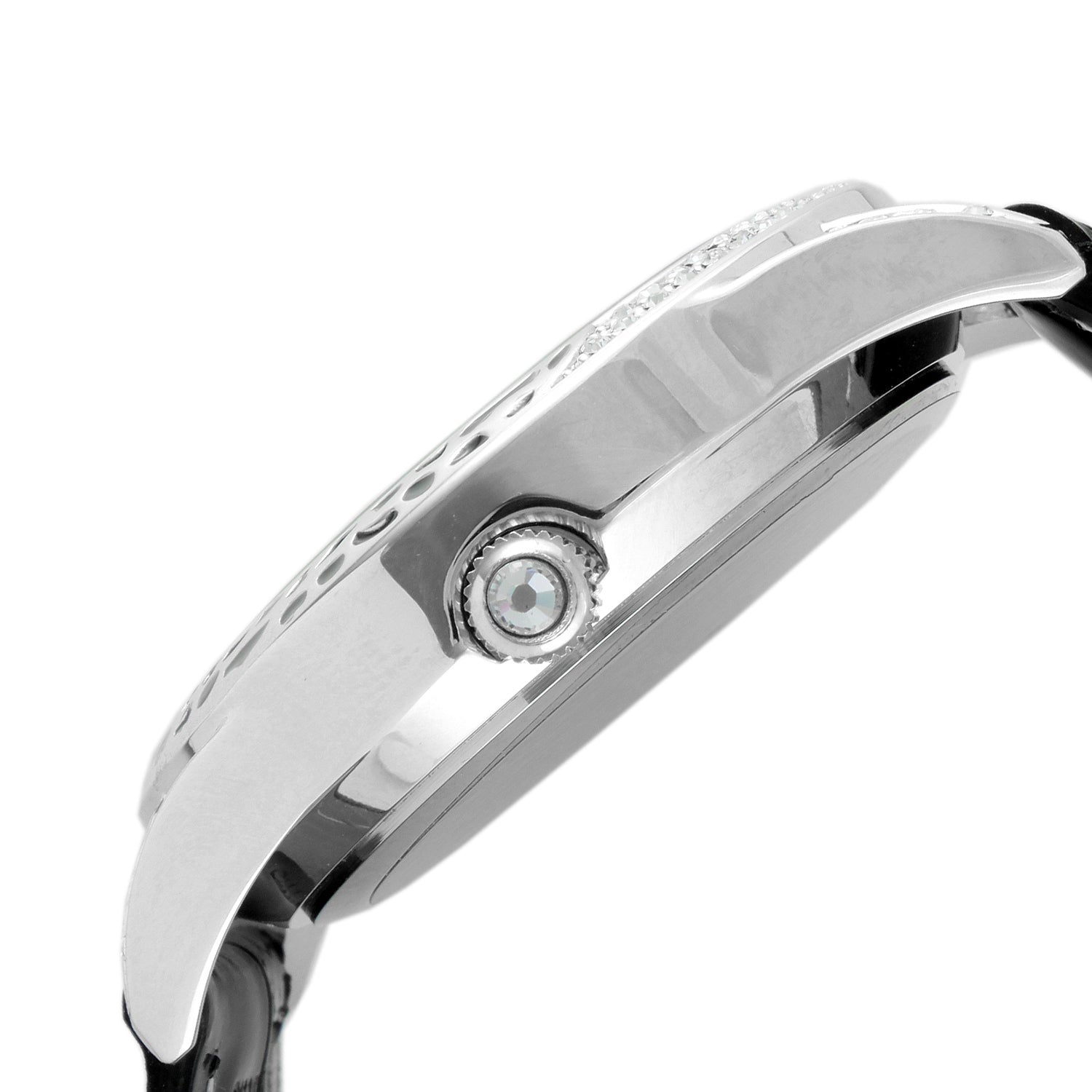 Women's Couture Silver Watch Leopard Dial Swarovski Crystal