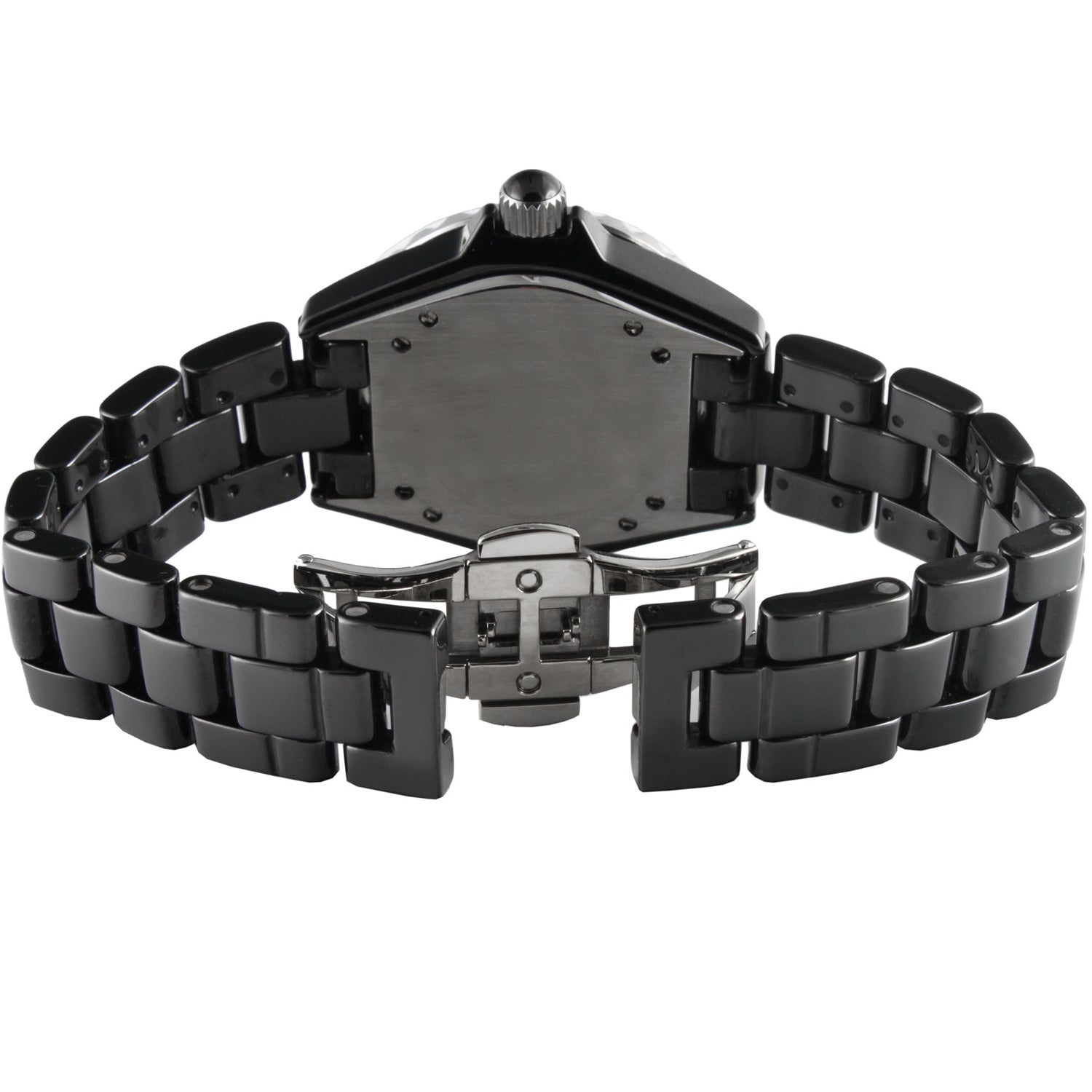 Women's Swiss Ceramic 40mm Black Sport Bezel Bracelet Watch