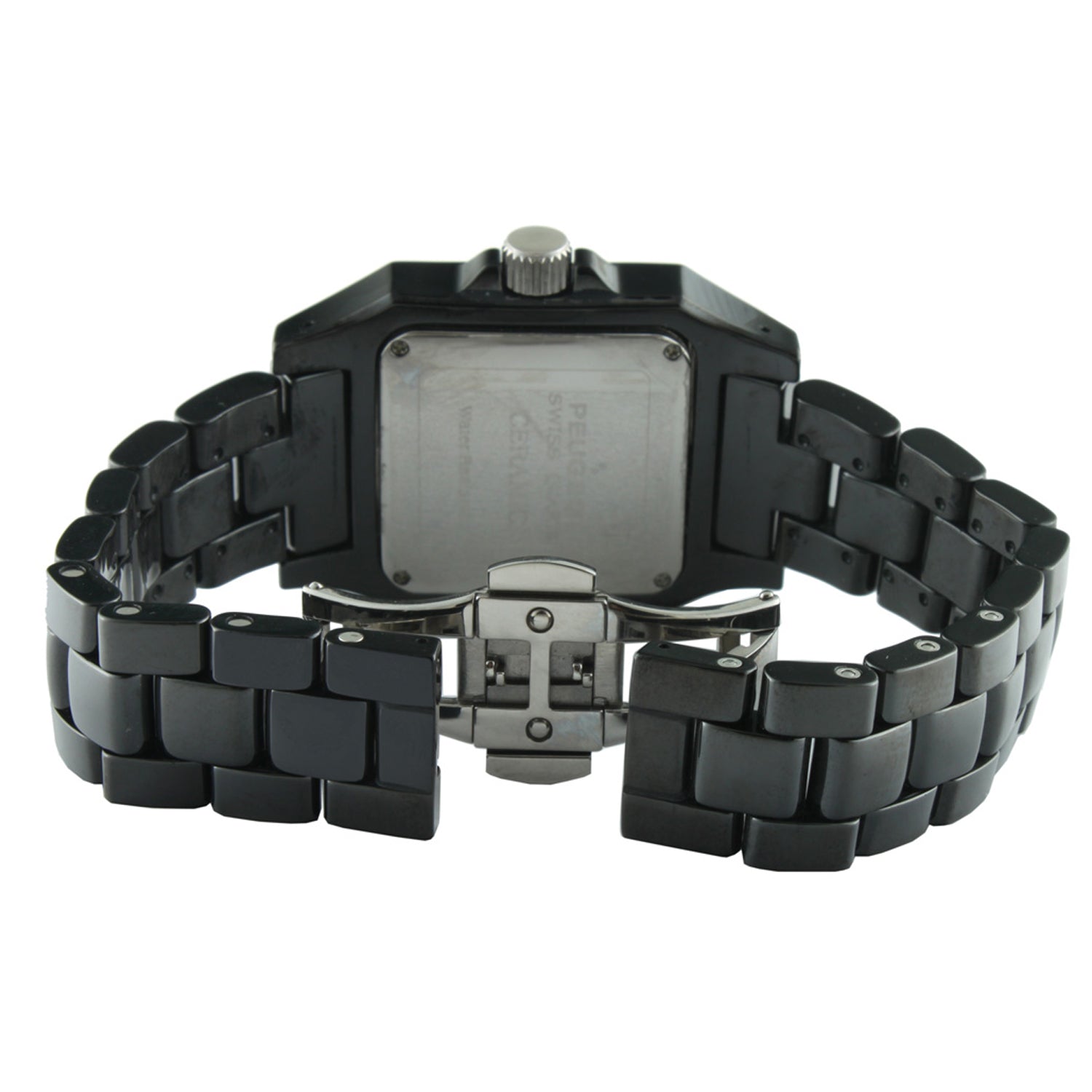 Womens Swiss Genuine Ceramic Square Watch and Crystal Bezel