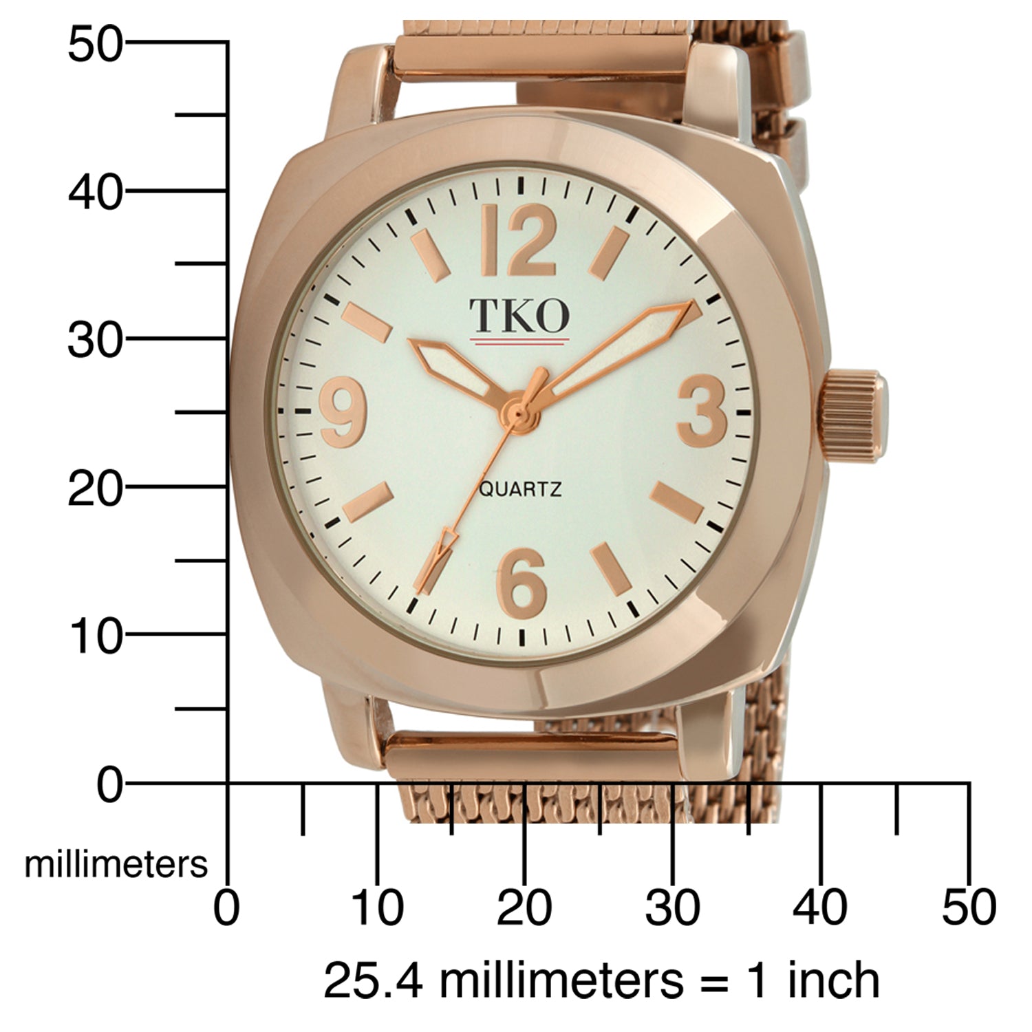 TKO 40MM Mesh Bracelet Watch - Rose Gold