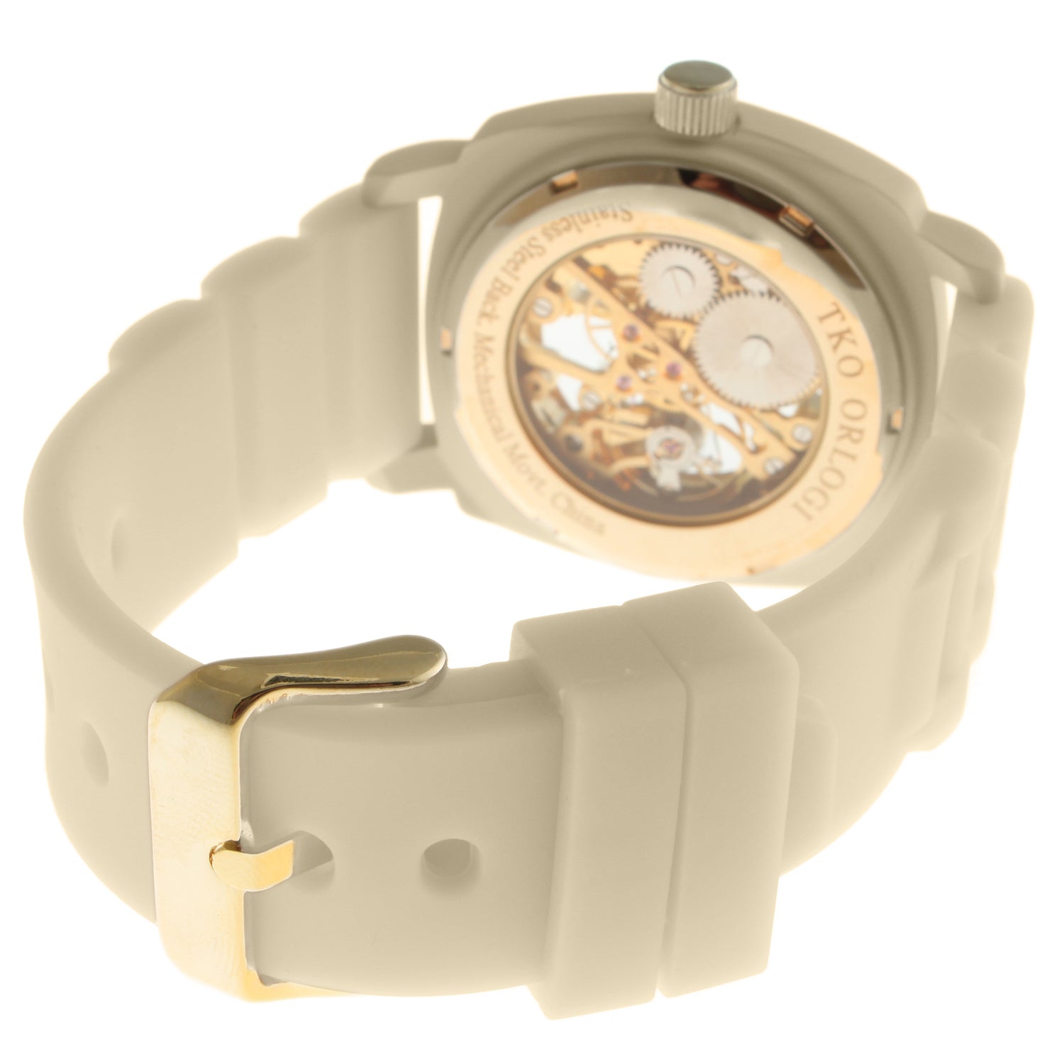 TKO 40mm Mechanical Skeleton Watch- Cream