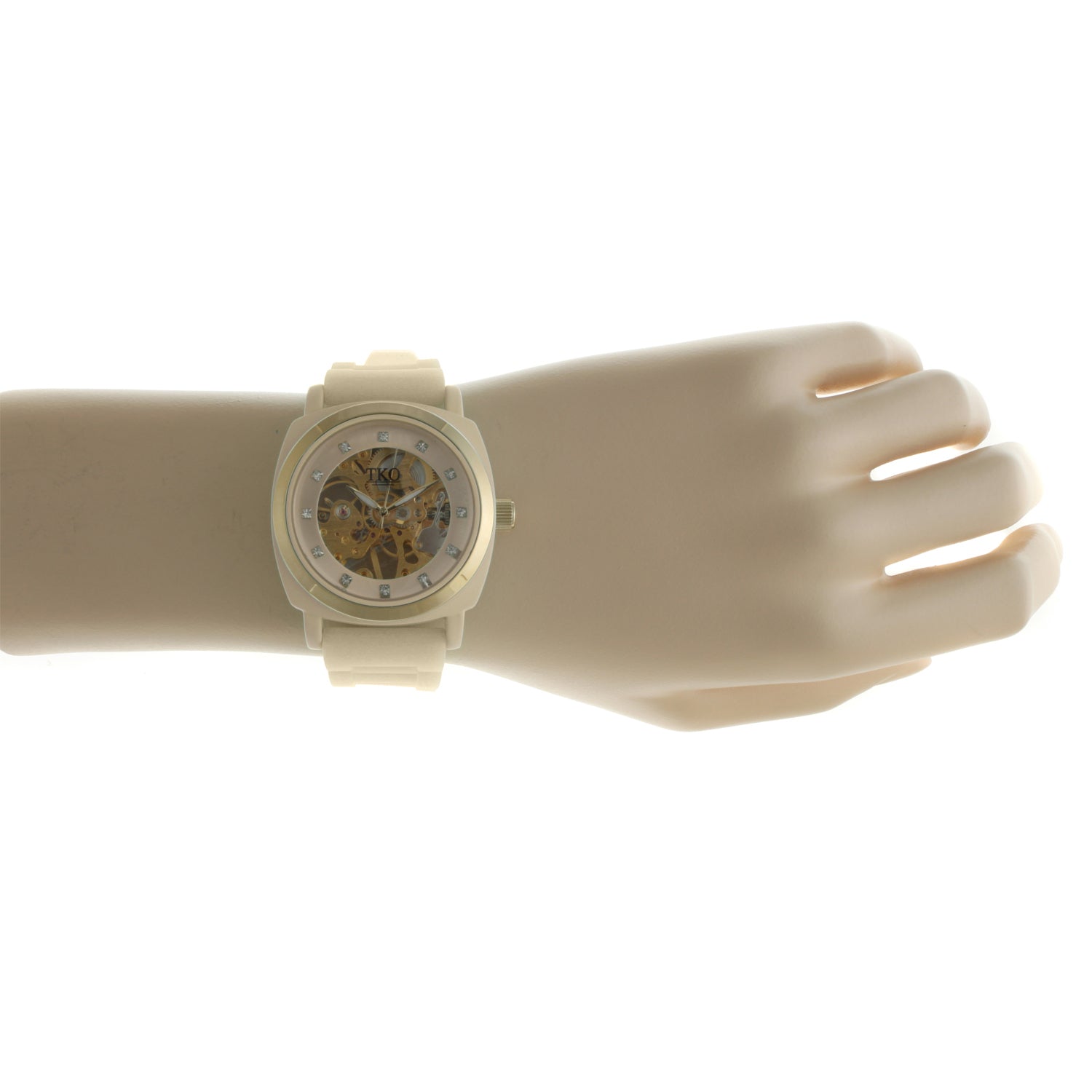 TKO 40mm Mechanical Skeleton Watch- Cream