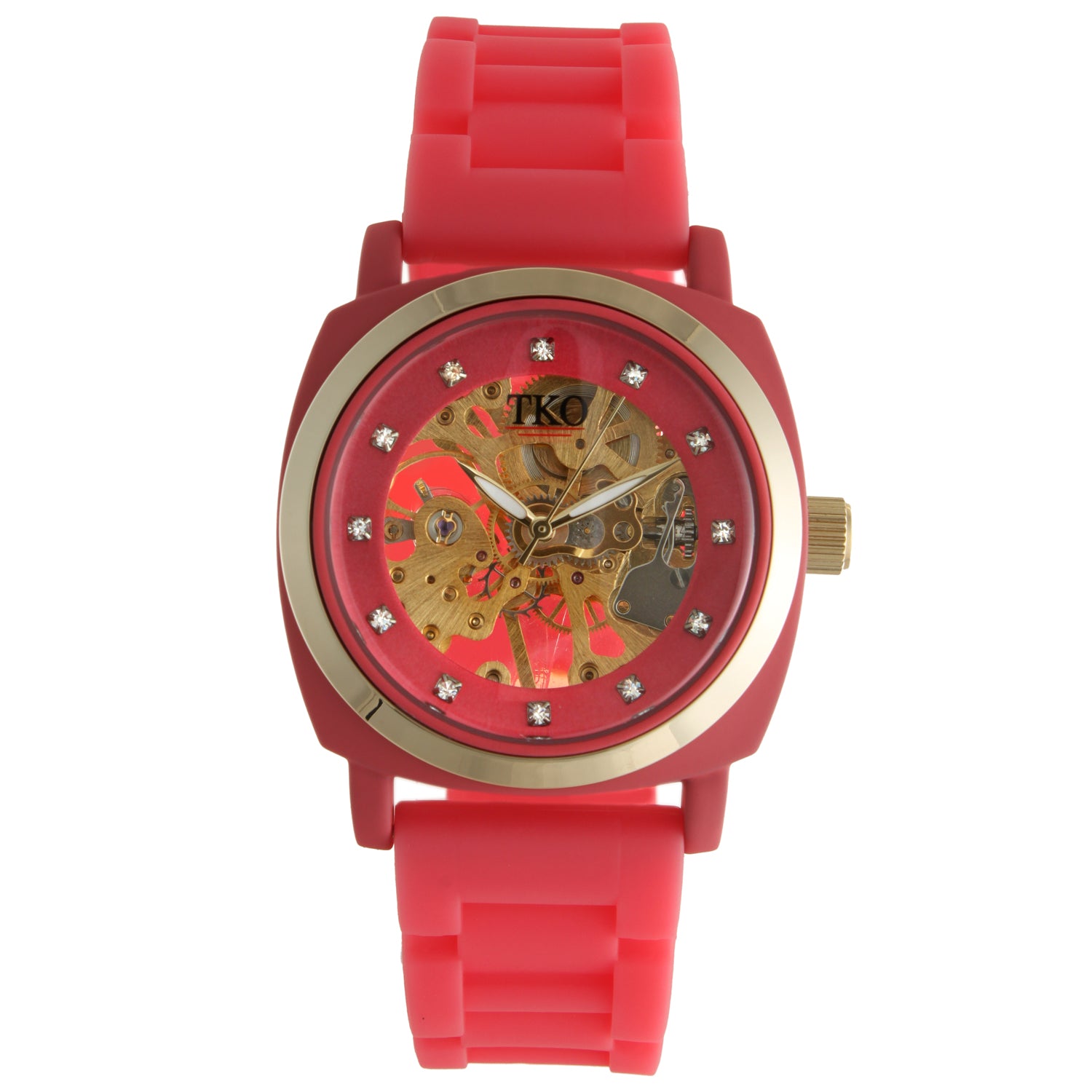 TKO 40mm Mechanical Skeleton Watch- Pink
